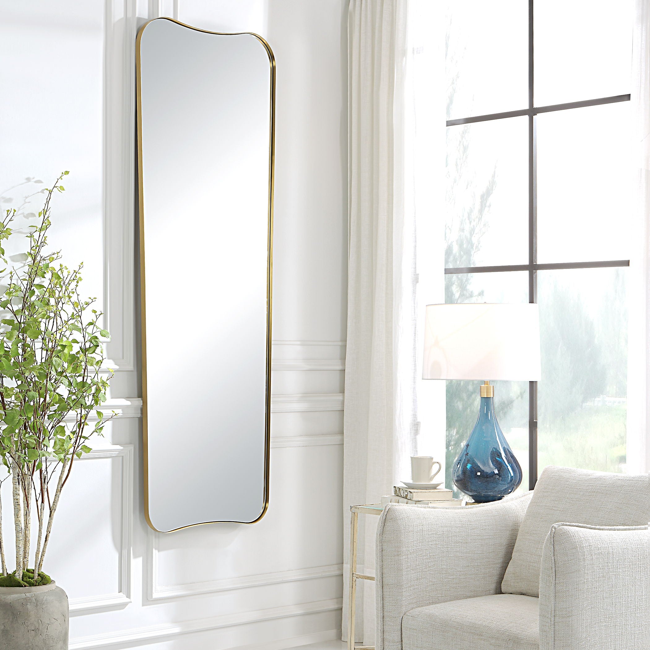 Belvoir - Large Mirror - Antique Brass - Image 2
