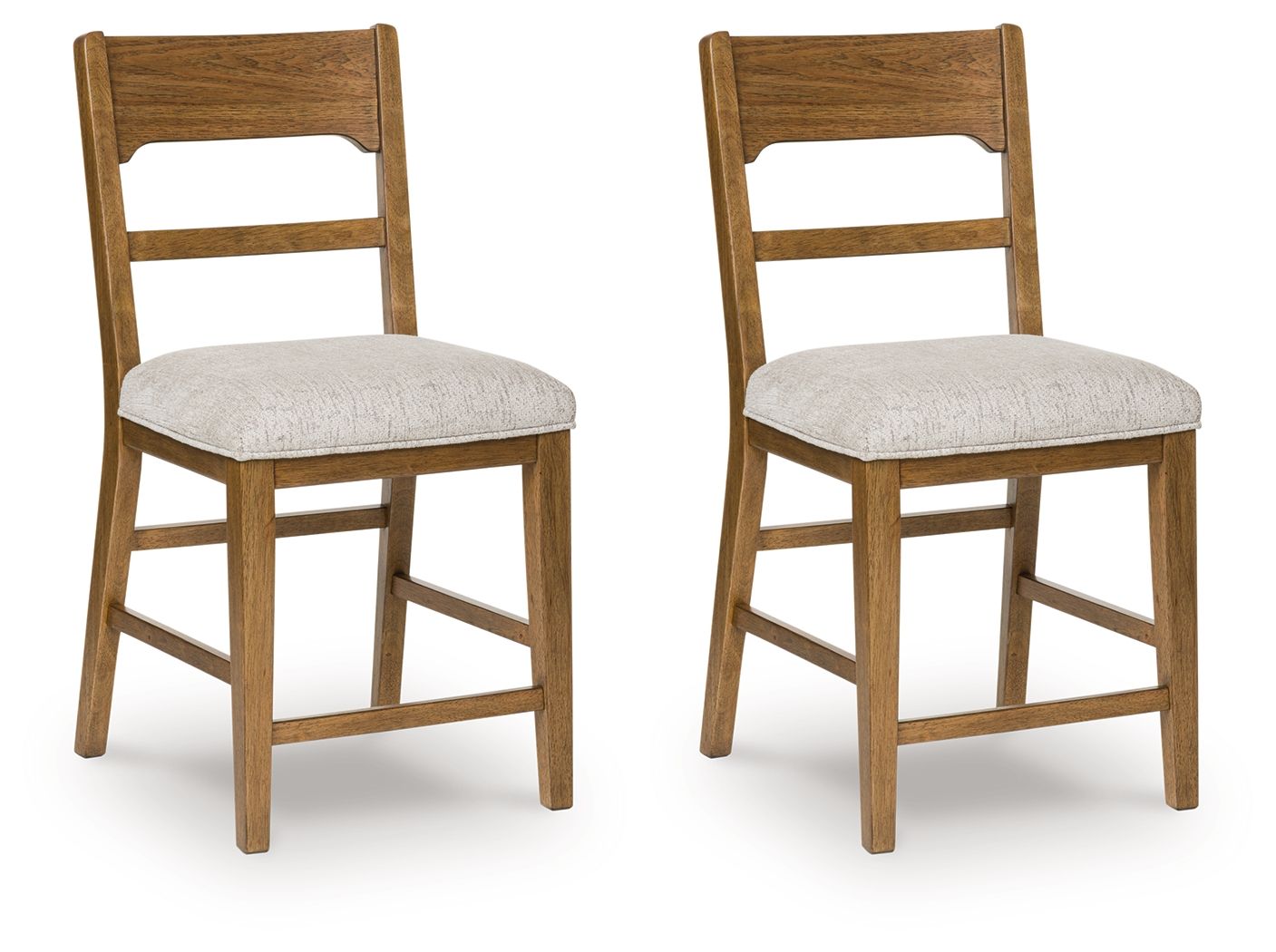 Cabalynn – Upholstered Barstool (Set of 2) – Oatmeal / Light Brown