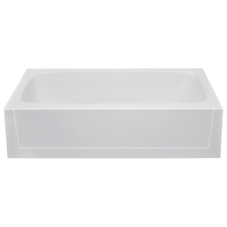 Soaking Tub Alcove Left Drain White Rectangle 50 Gallons 60 x 30 x 18 Inch
