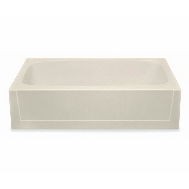 Soaking Tub Alcove Right Drain Bone Rectangle 50 Gallons 60 x 30 x 18 Inch - Image 1