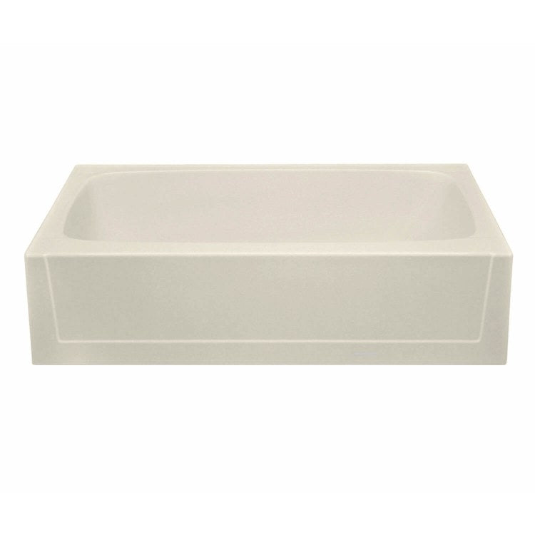 Soaking Tub Alcove Right Drain Bone Rectangle 50 Gallons 60 x 30 x 15 Inch - Image 1