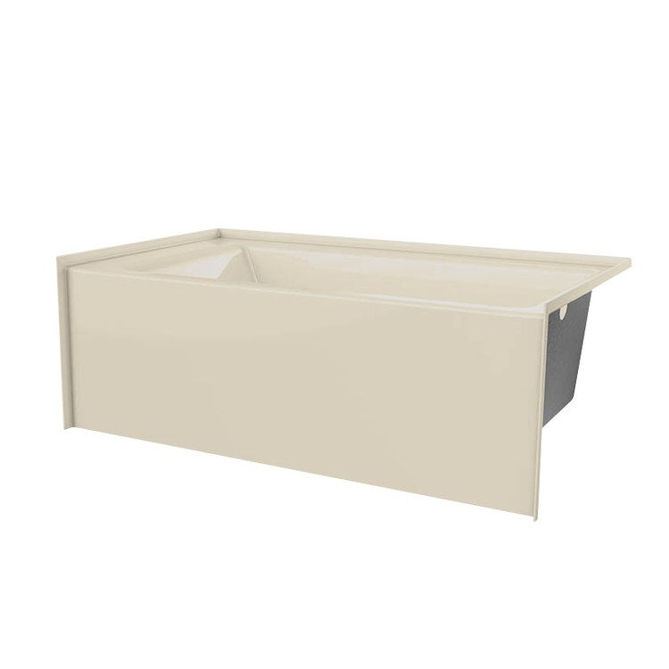 Soaking Tub Alcove Right Drain Bone Rectangle 52 Gallons 60 x 32 x 21 Inch - Image 1