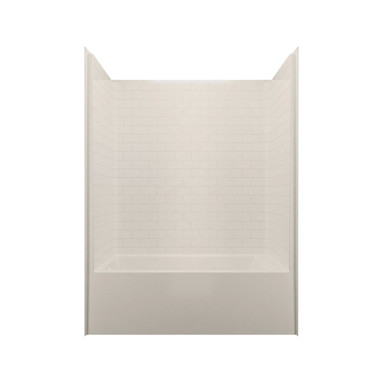 Tub and Shower Module 60 x 32 x 80 Inch Acrylic Left Drain Almond - Image 1