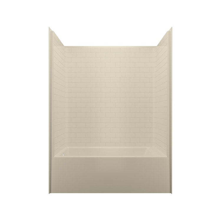 Tub and Shower Module 60 x 32 x 80 Inch Acrylic Left Drain Bone
