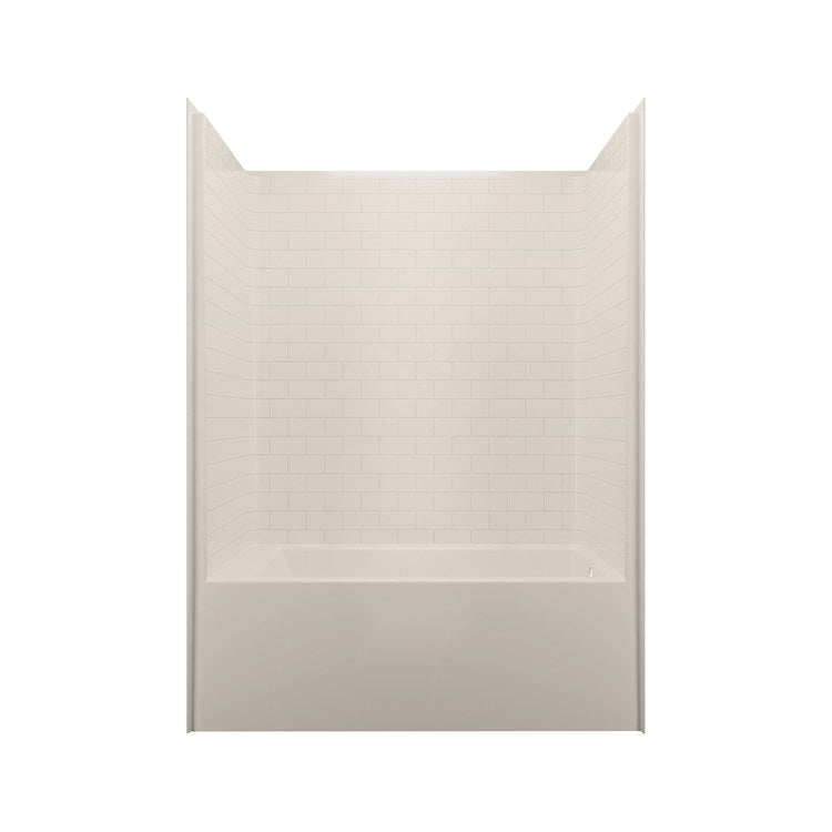 Tub and Shower Module 60 x 32 x 83 Inch Acrylic Left Drain Almond Above Floor Rough