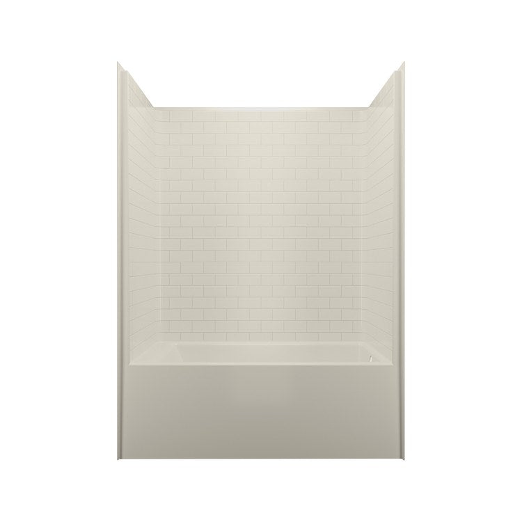 Tub and Shower Module 60 x 32 x 83 Inch Acrylic Left Drain Biscuit Above Floor Rough