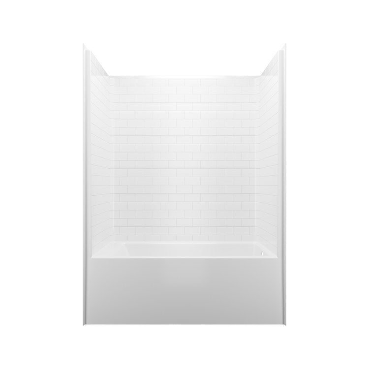 Tub and Shower Module 60 x 32 x 83 Inch Acrylic Right Drain Linen Above Floor Rough