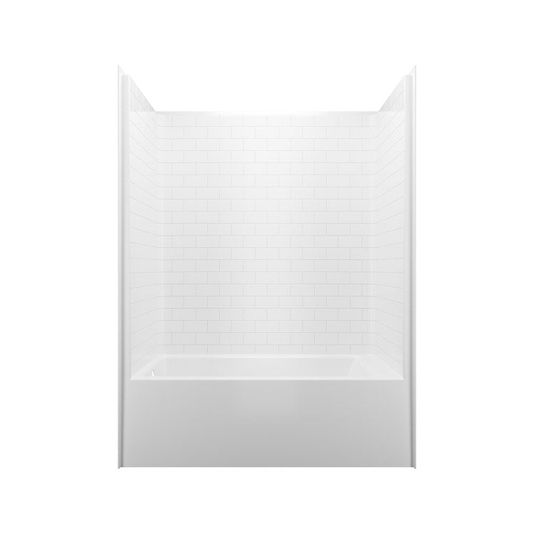Tub and Shower Module 60 x 32 x 80 Inch Acrylic Right Drain Linen
