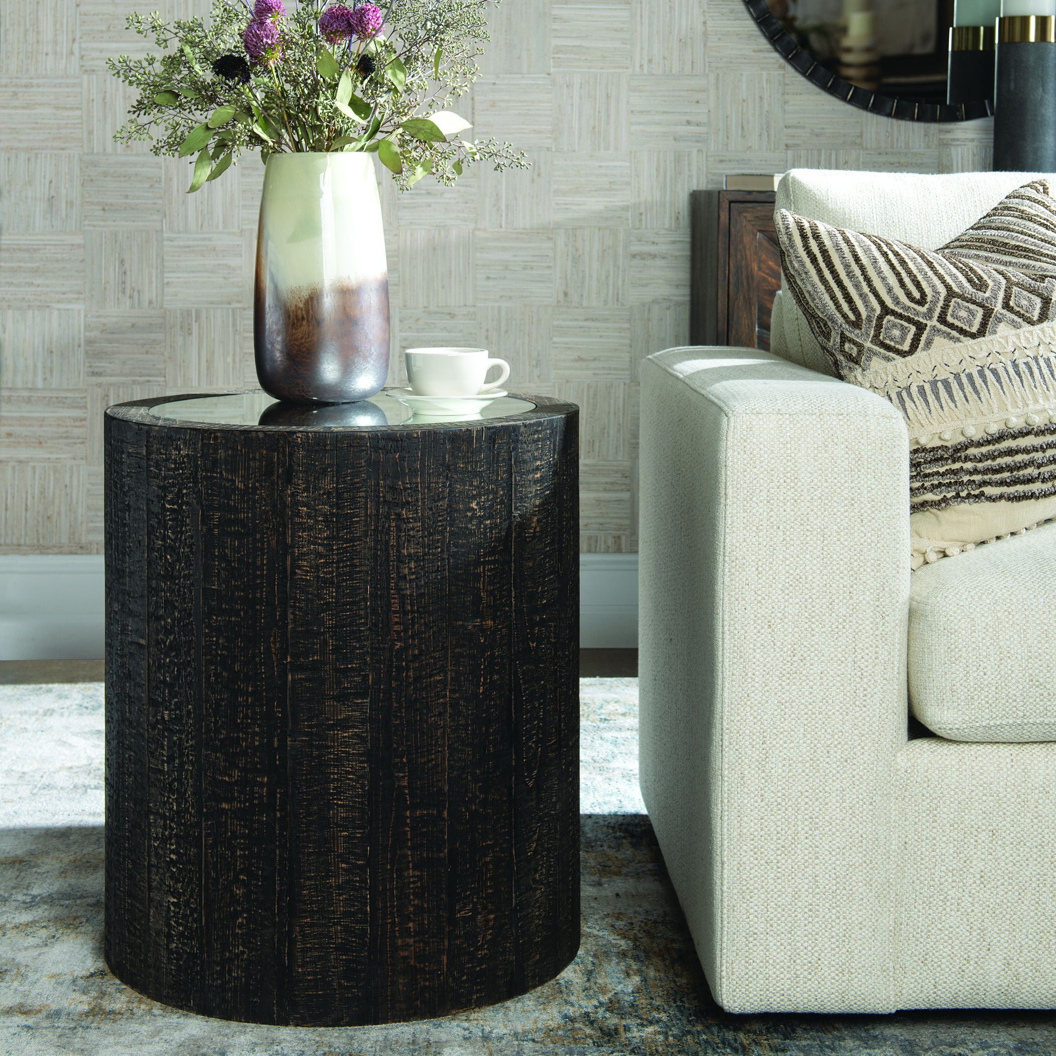 Sequoia - Mirrored Drum Table - Image 2