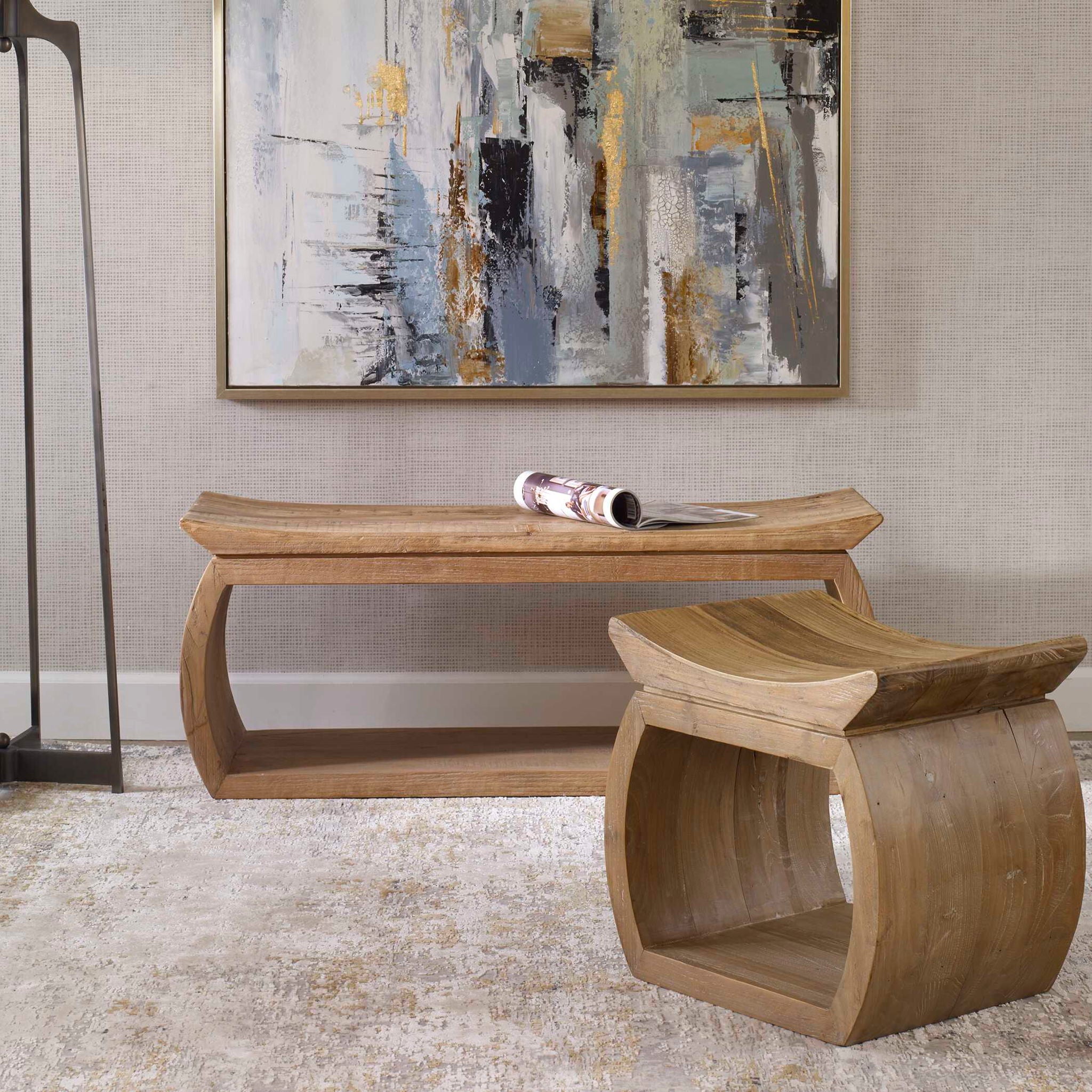 Connor - Elm Accent Stool - Light Brown - Image 2