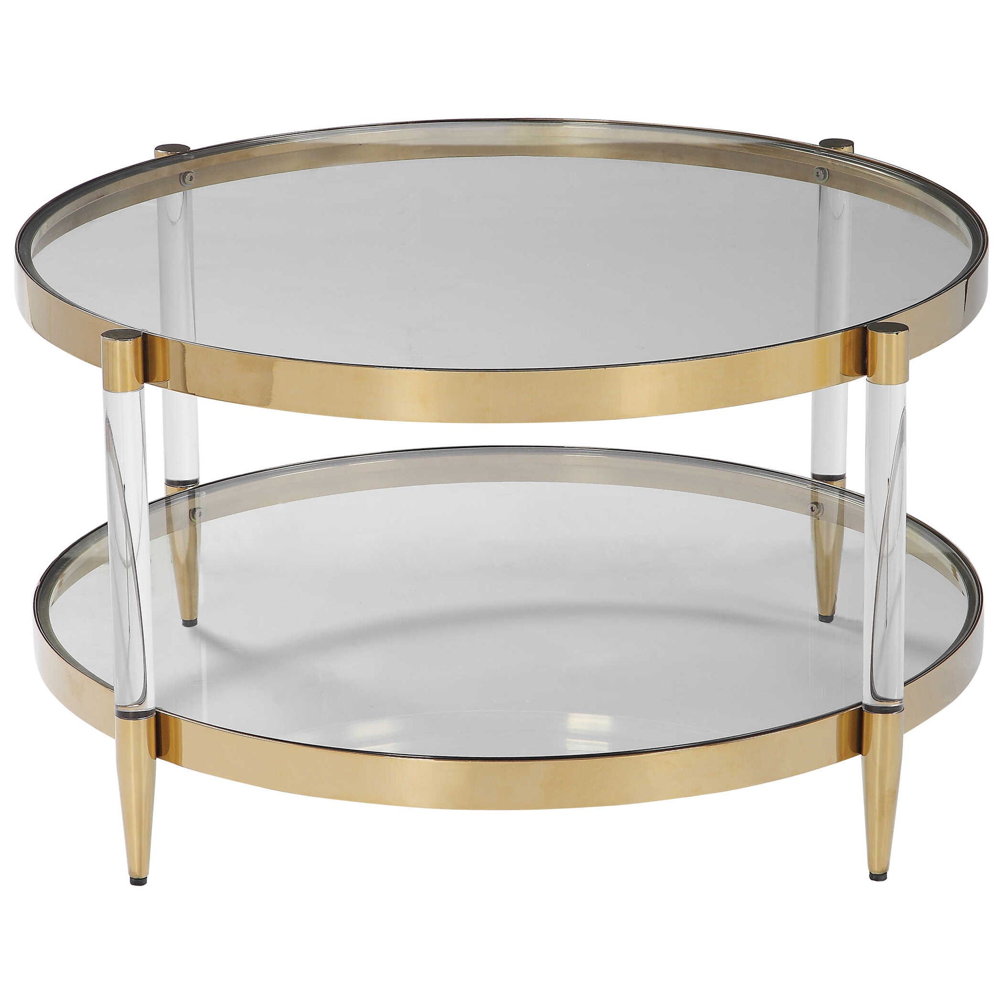 Kellen - Glass Coffee Table - Gold - Image 1