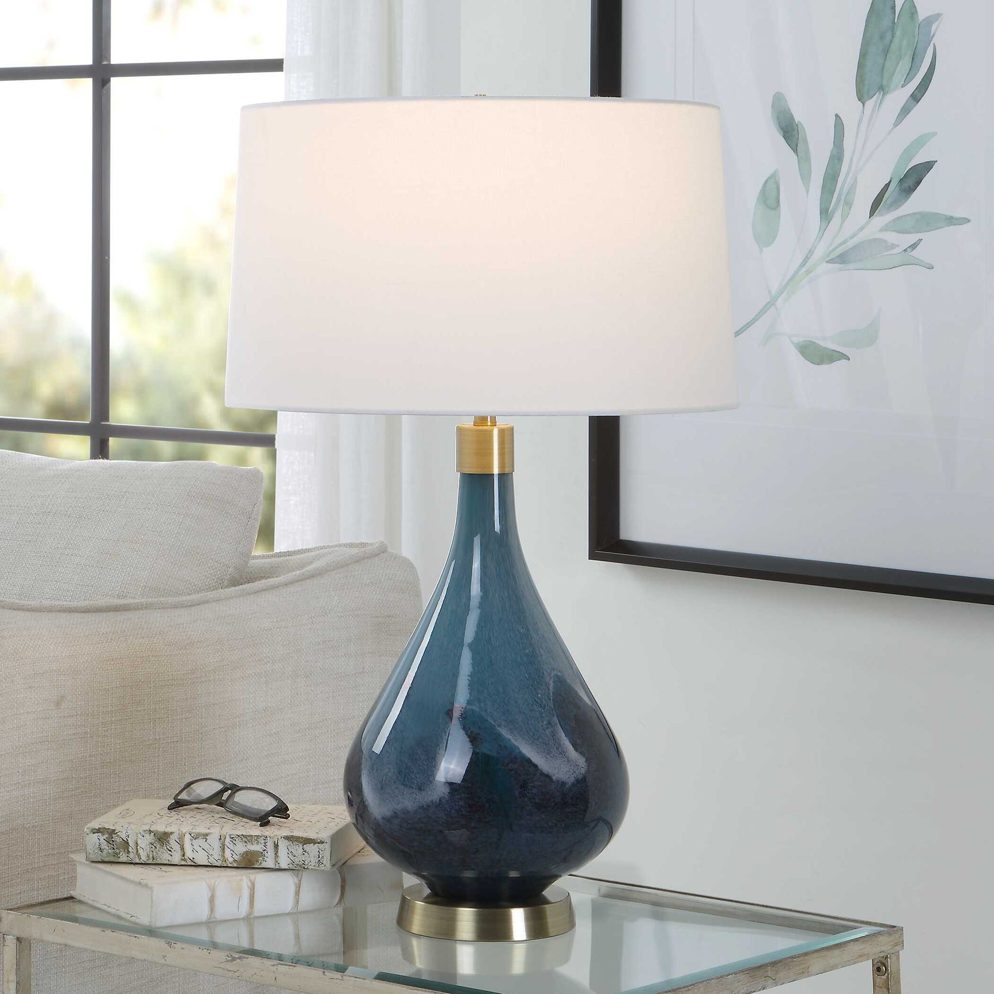 Riviera - Art Glass Table Lamp - Blue - Image 3
