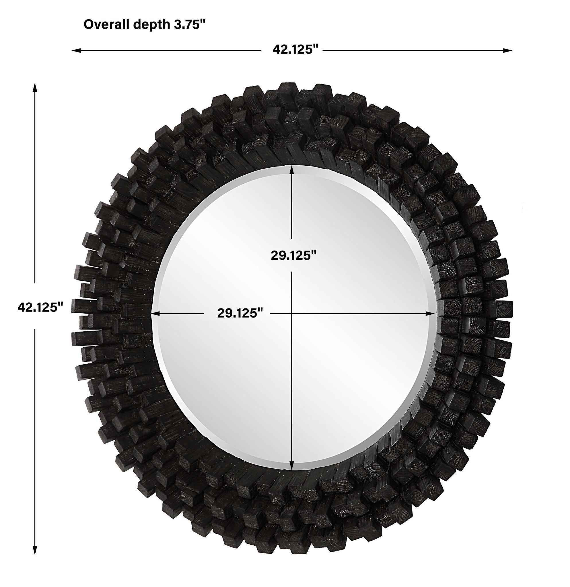 Circle Of Piers - Round Mirror - Black - Image 3
