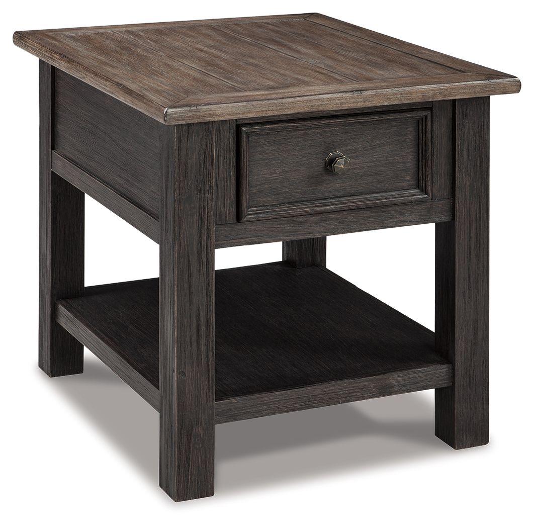 Tyler Creek - Rectangular End Table - Grayish Brown / Black - Image 1