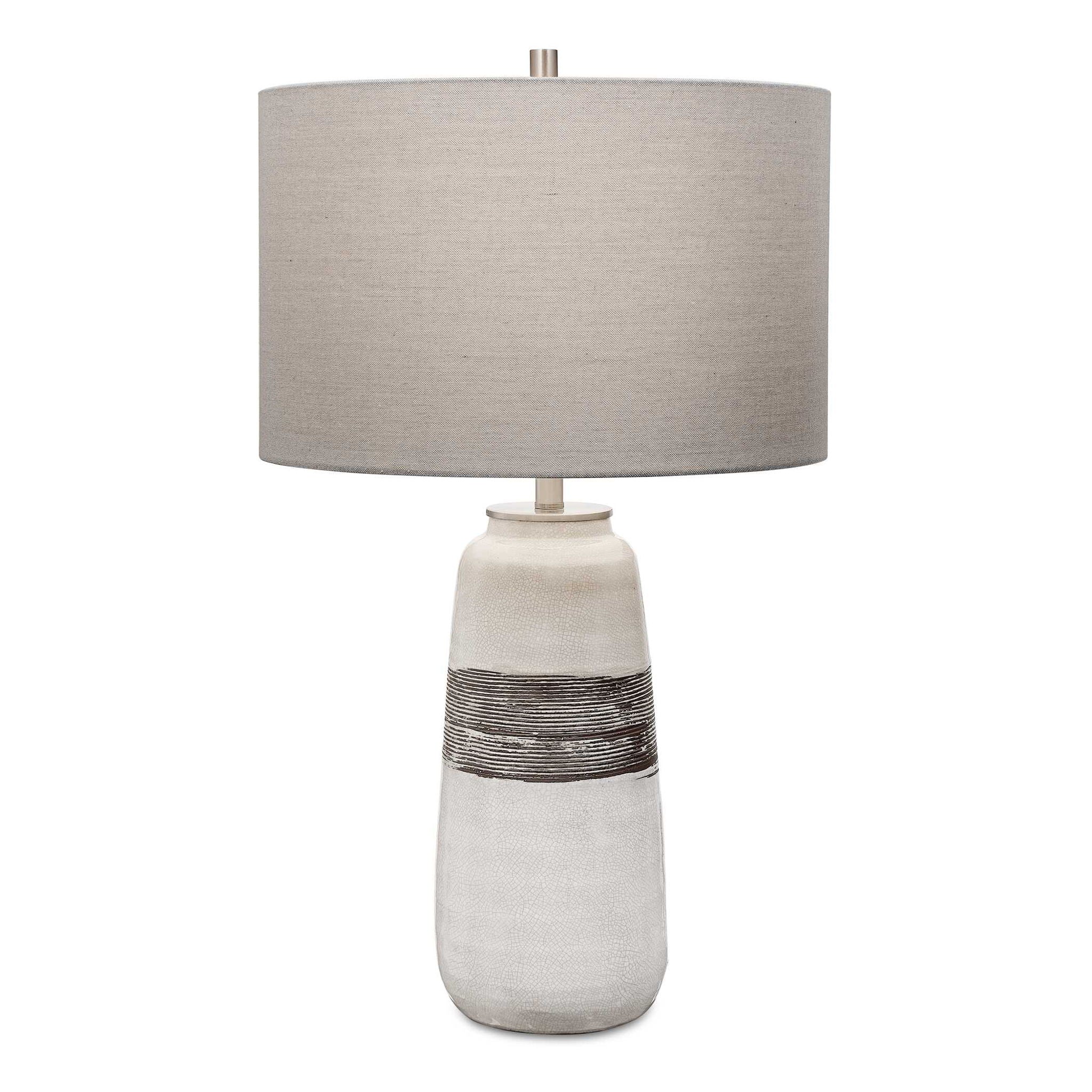 Comanche – Crackle Table Lamp – White