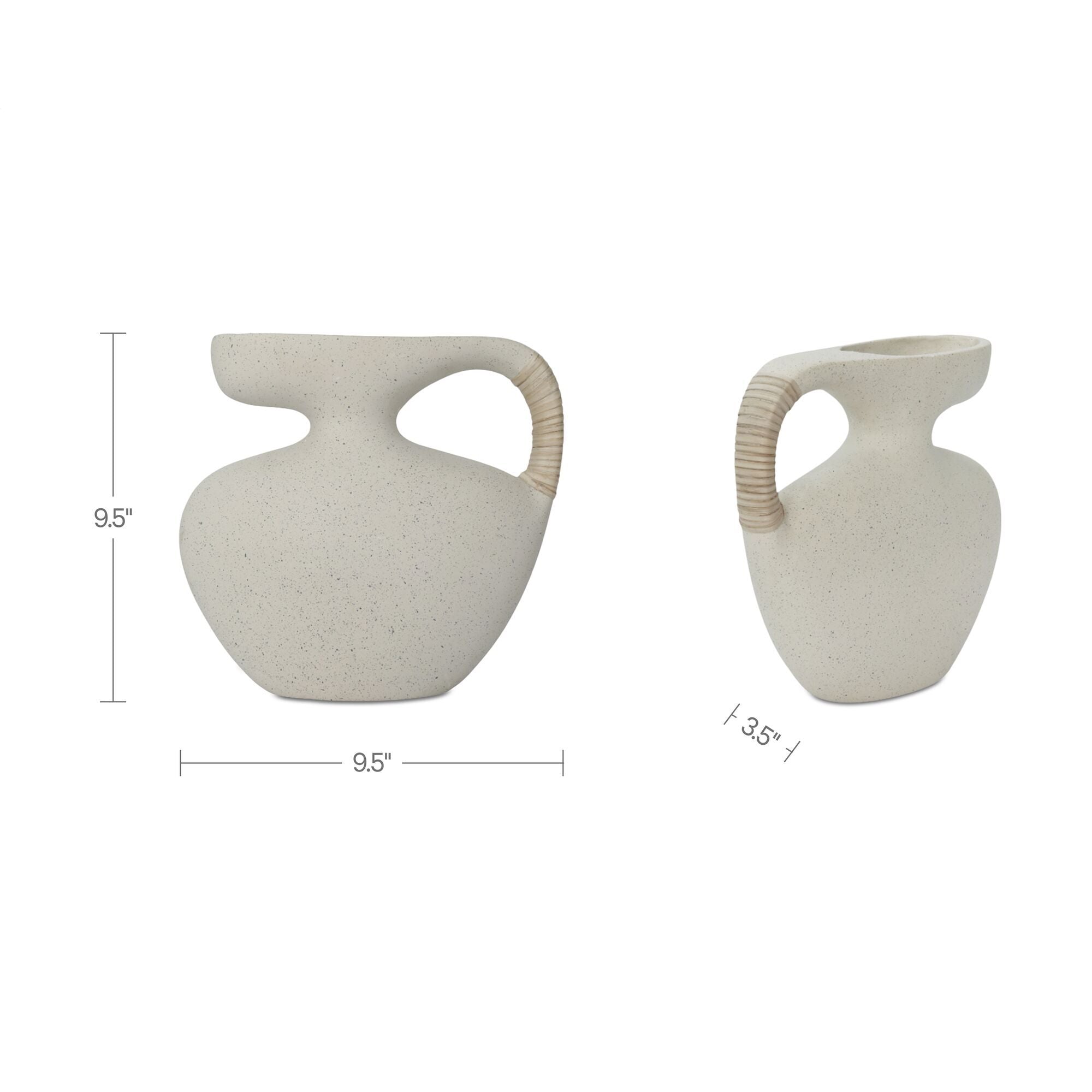 Vila - 9.5" Sculptural Vessel - Cream White - Image 2
