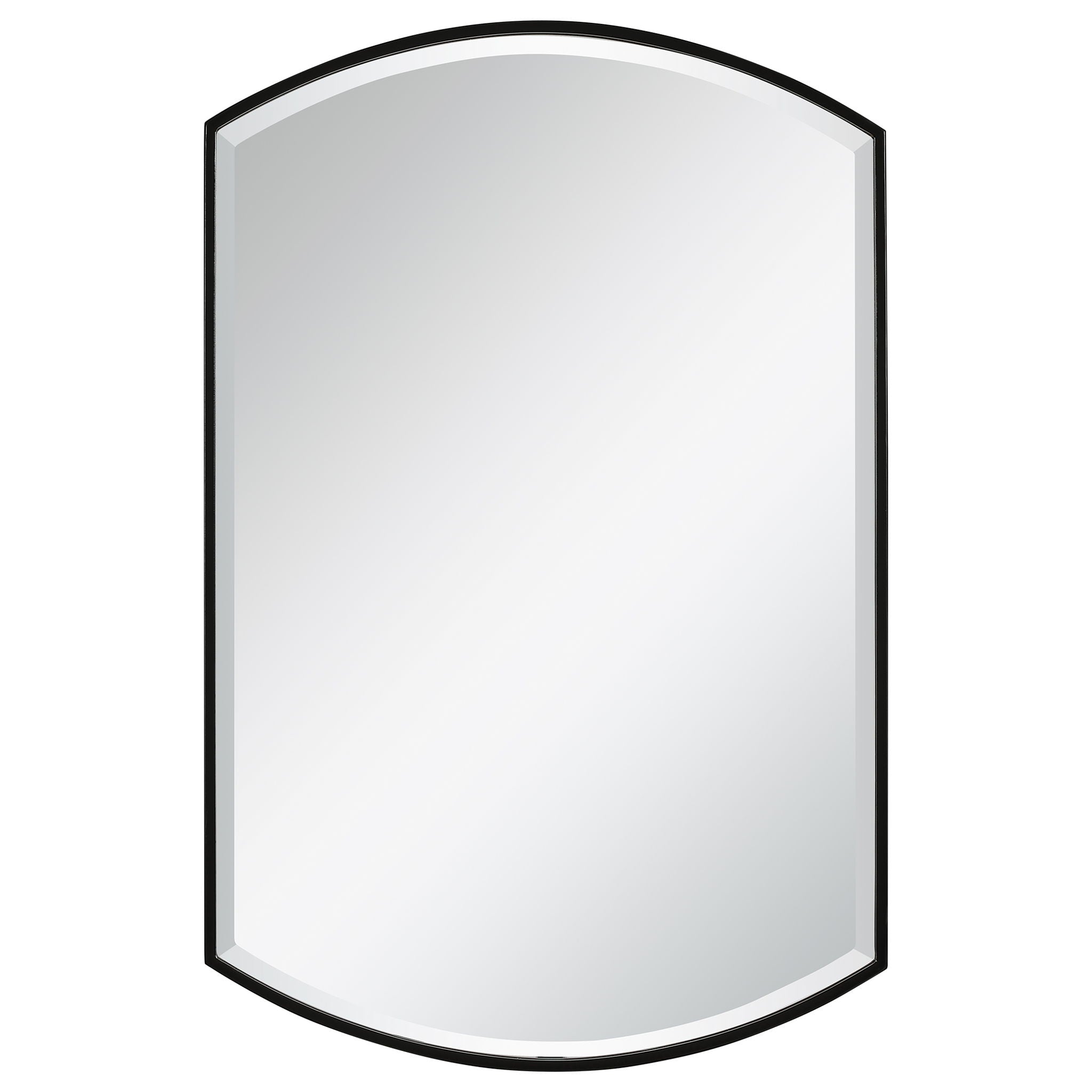 Shield - Shaped Iron Mirror - Black - Image 1