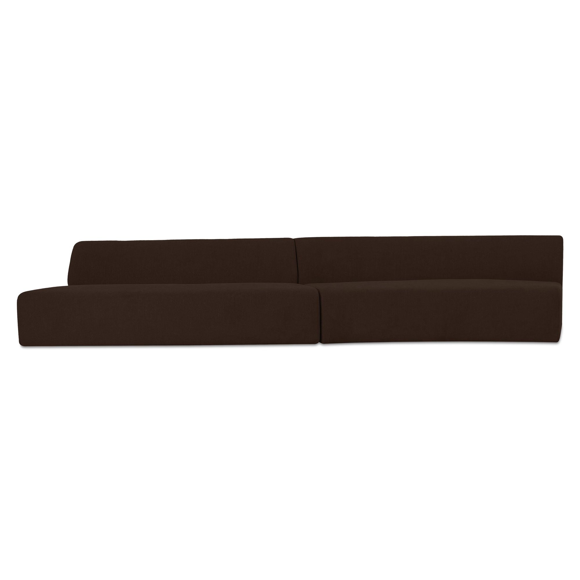 Naomi - 2 Piece Wave Modular Sectional - Dark Brown - Image 1