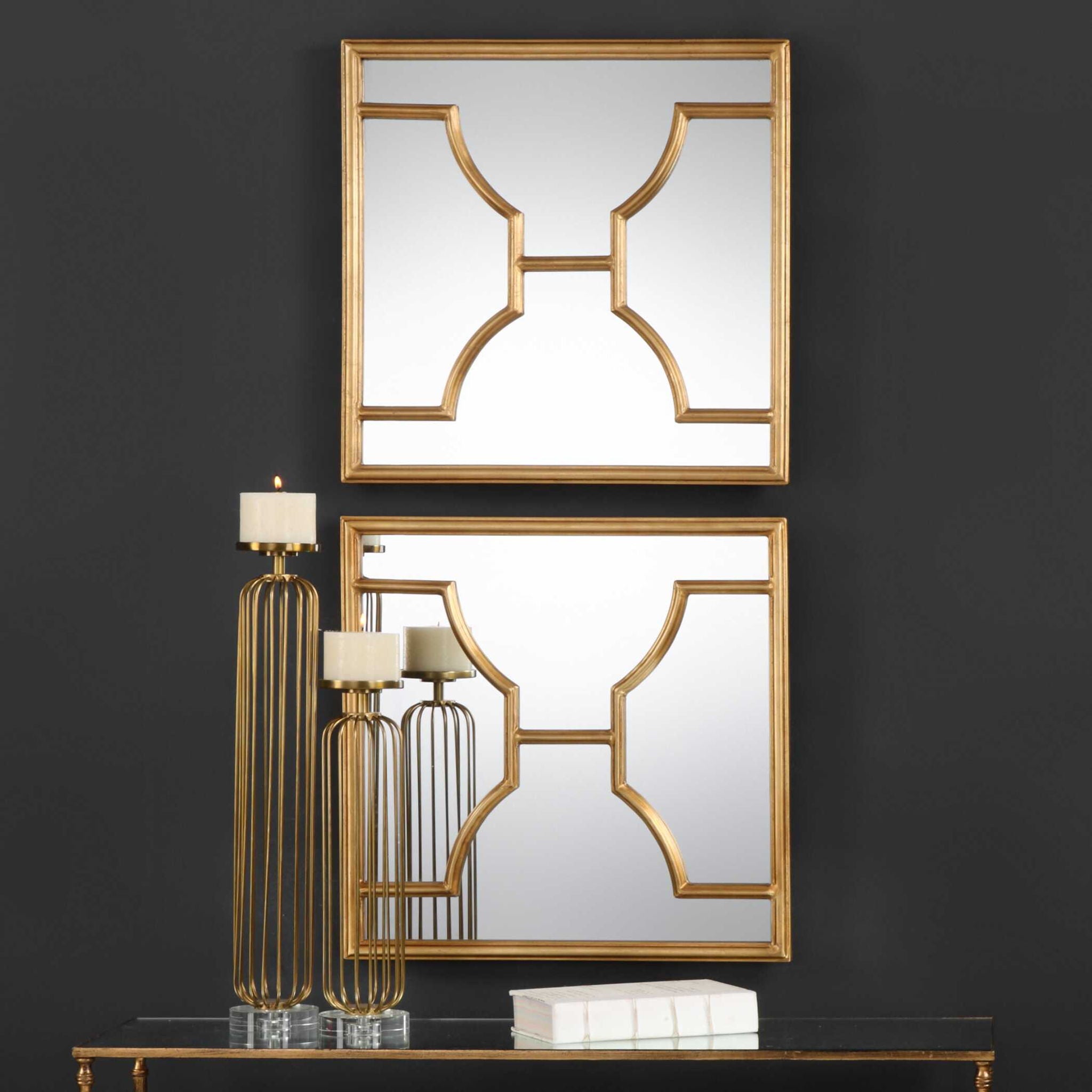 Misa - Square Mirrors (Set of 2) - Gold - Image 2