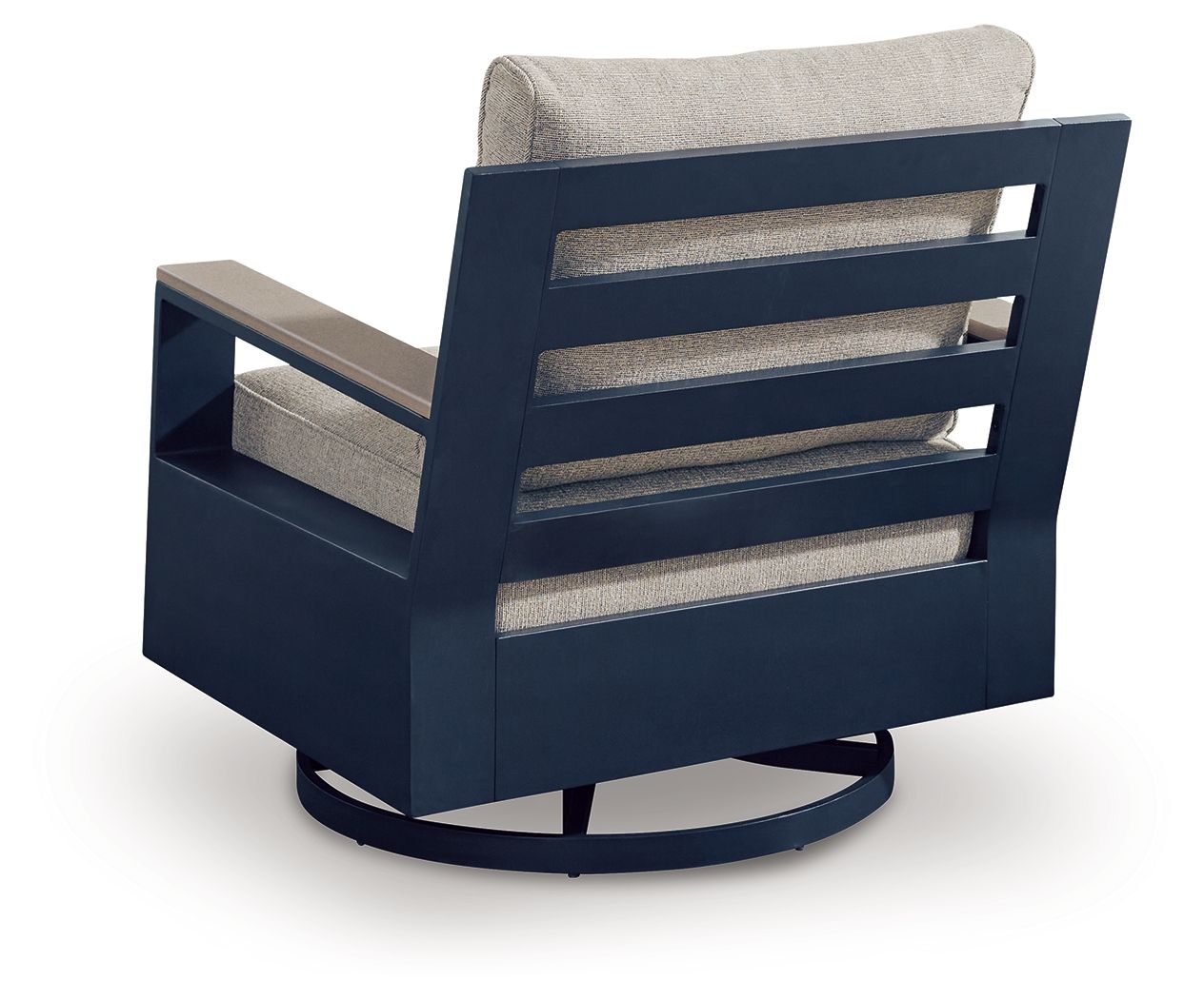 East Beach - Swivel Glider Chair With Cushion - Blue - Image 3