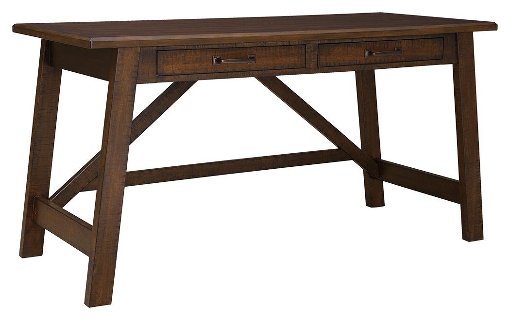 Baldridge – Home Office Large Leg Desk – Rustic Brown