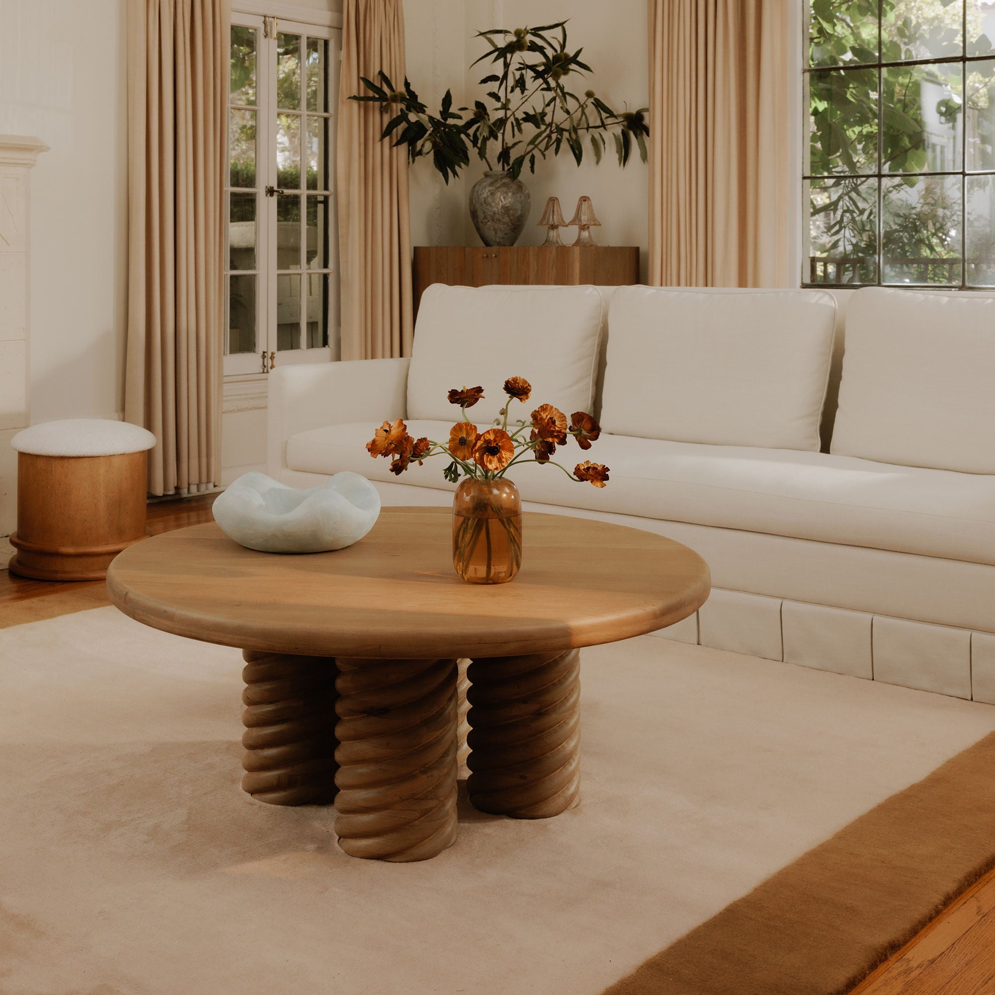 Treccia - Round Coffee Table - Oak - Image 3