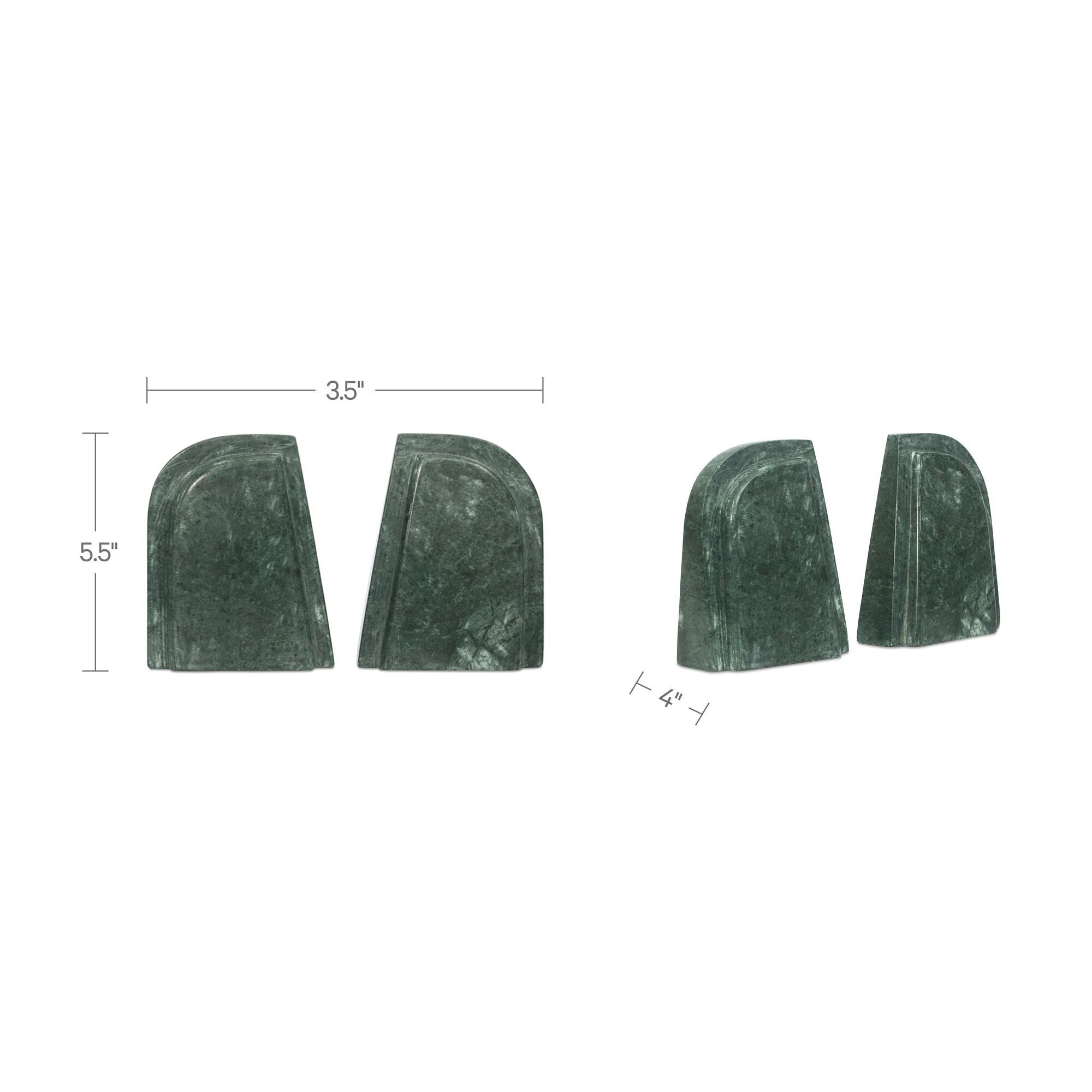Zane - Marble Bookends (Set of 2) - Green - Image 2