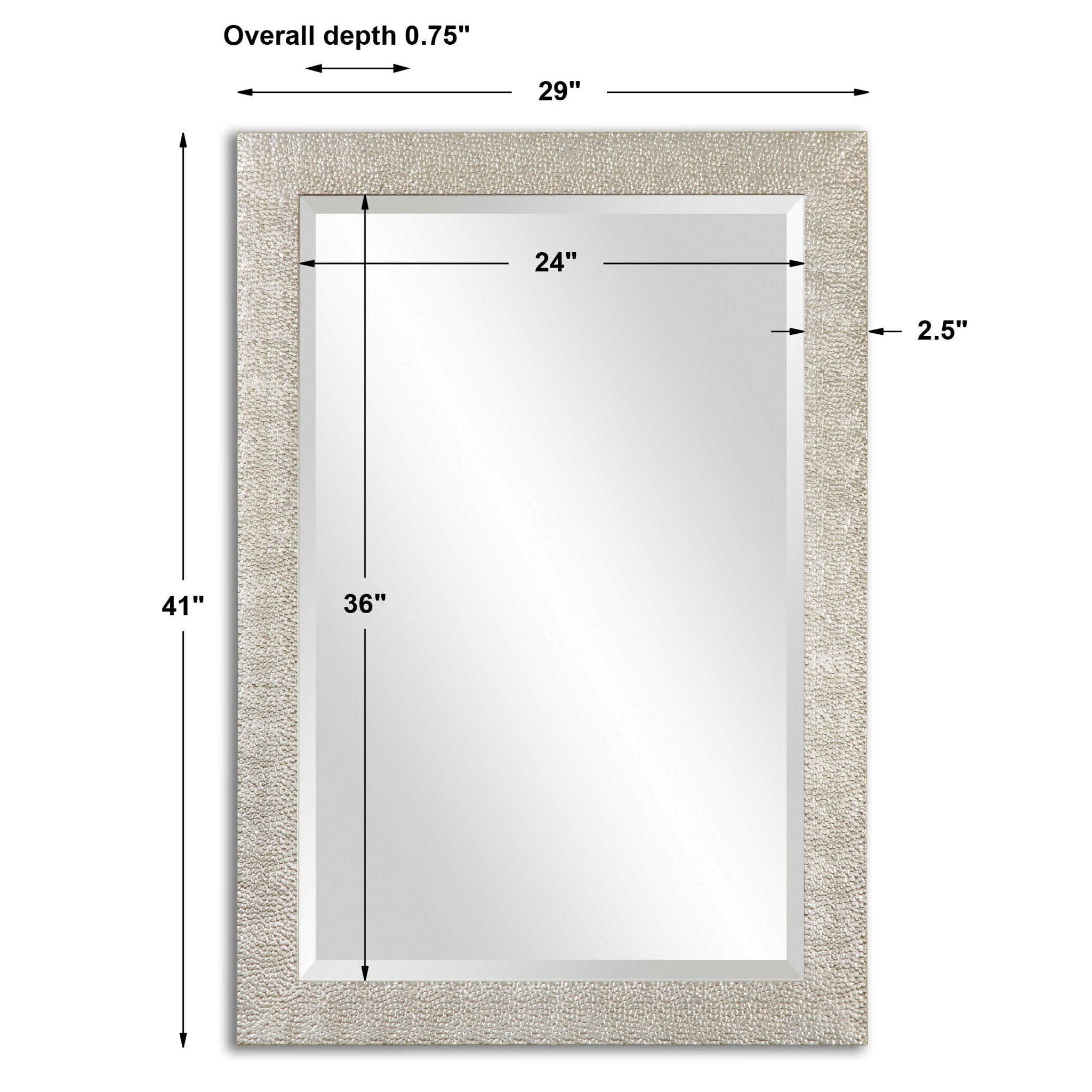 Porcius - Antiqued Mirror - Silver - Image 3