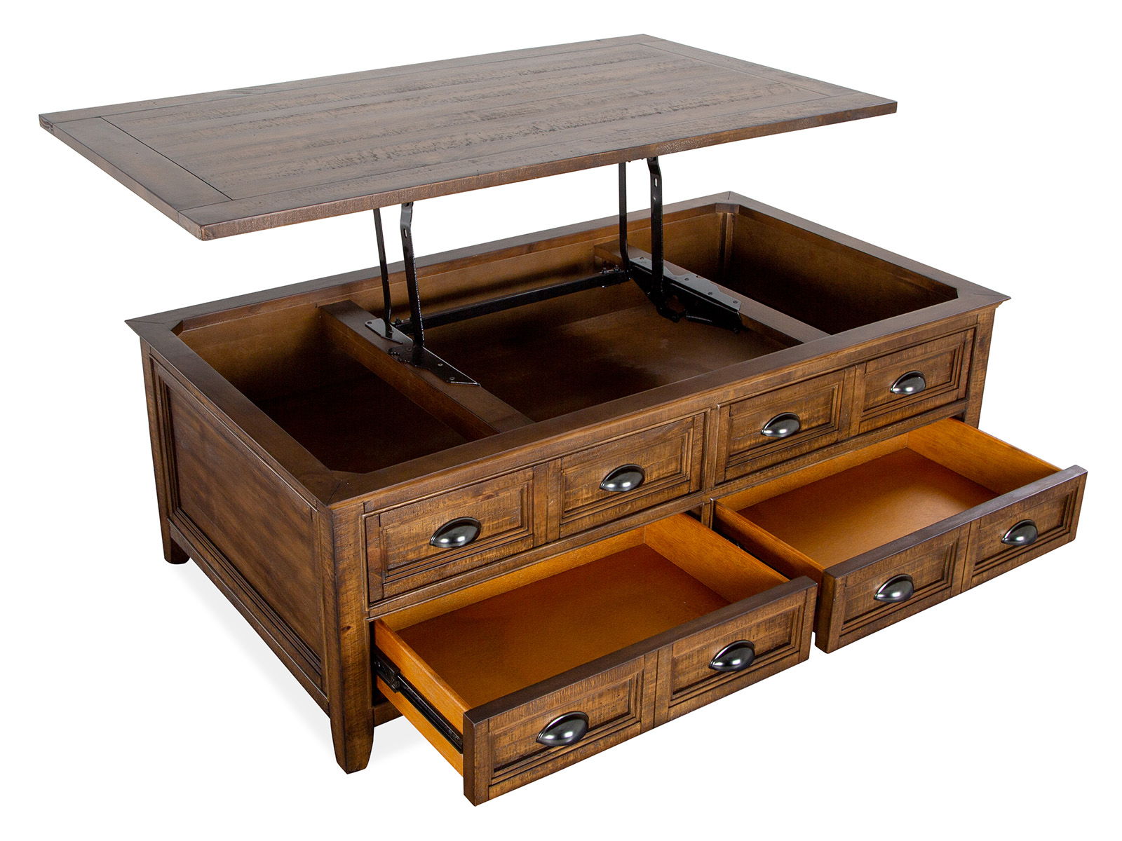 Bay Creek - Lift Top Storage Cocktail Table With Casters - Toasted Nutmeg - Image 3