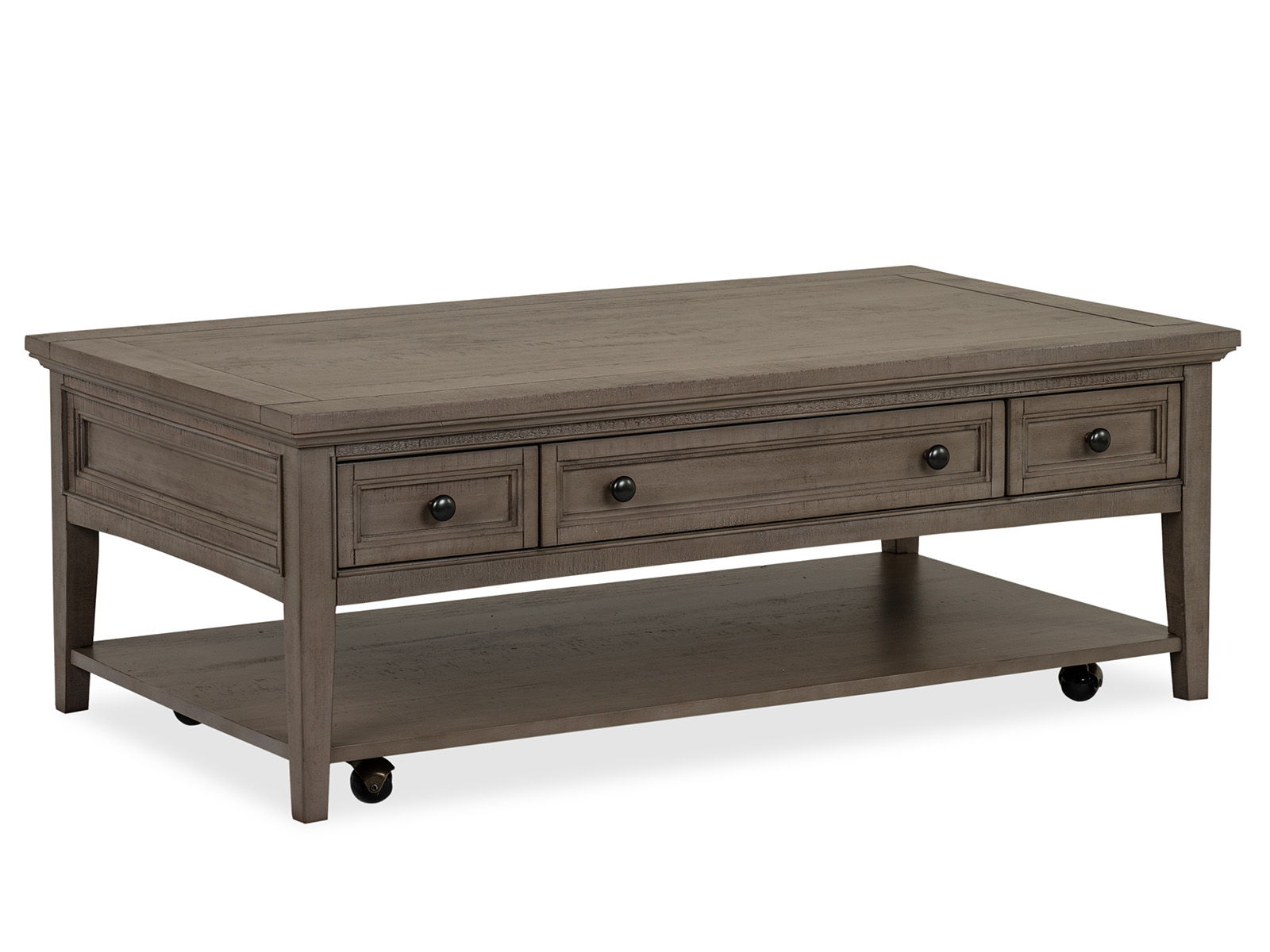 Paxton Place - Rectangular Cocktail Table With Casters - Dovetail Gray - Image 1