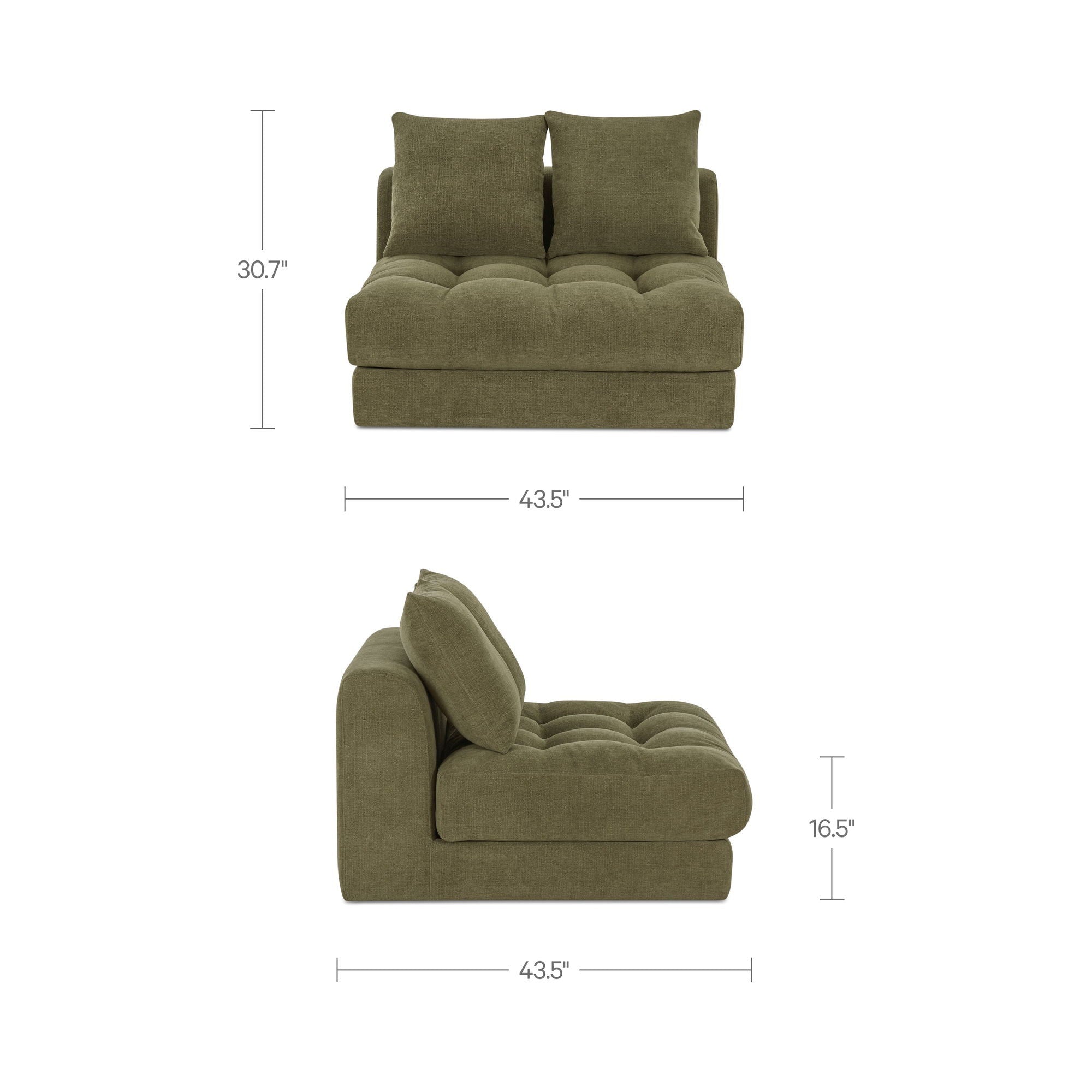 Davie - Slipper Chair - Olive Green - Image 2