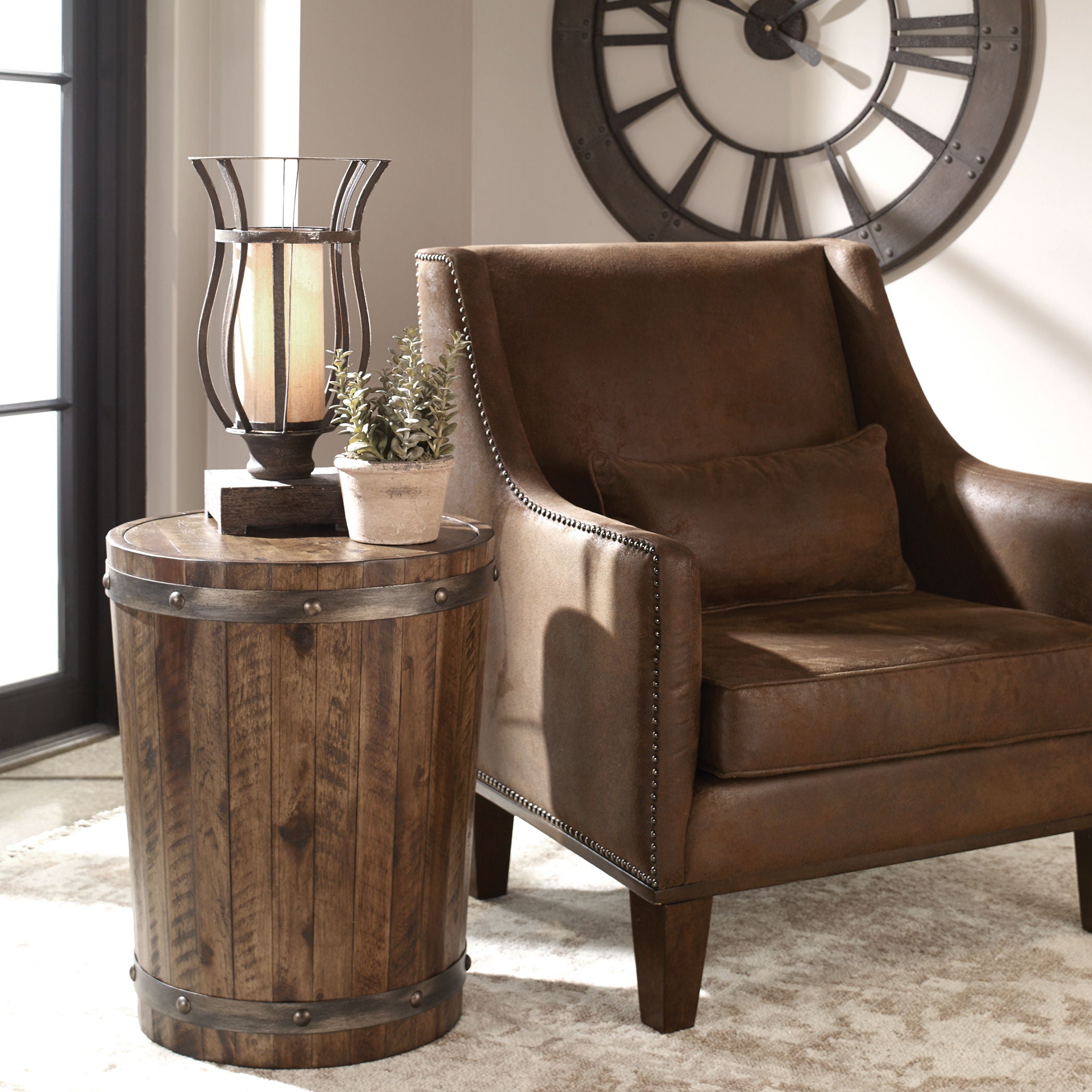 Ceylon - Wine Barrel Side Table - Dark Brown - Image 3