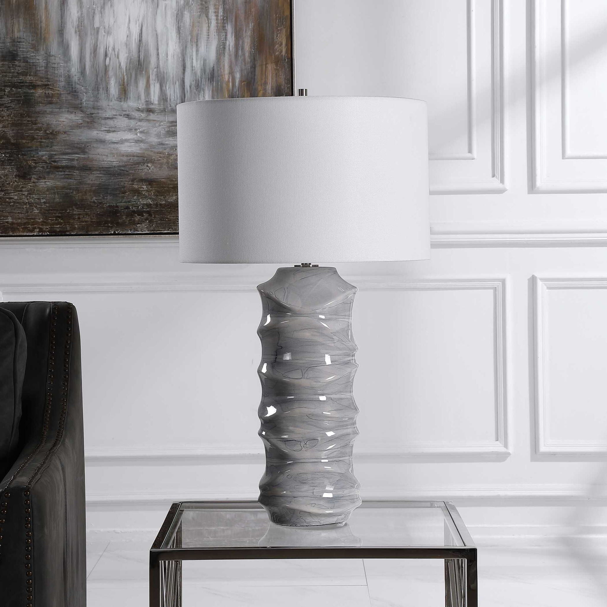 Waves - Table Lamp - Blue & White - Image 3