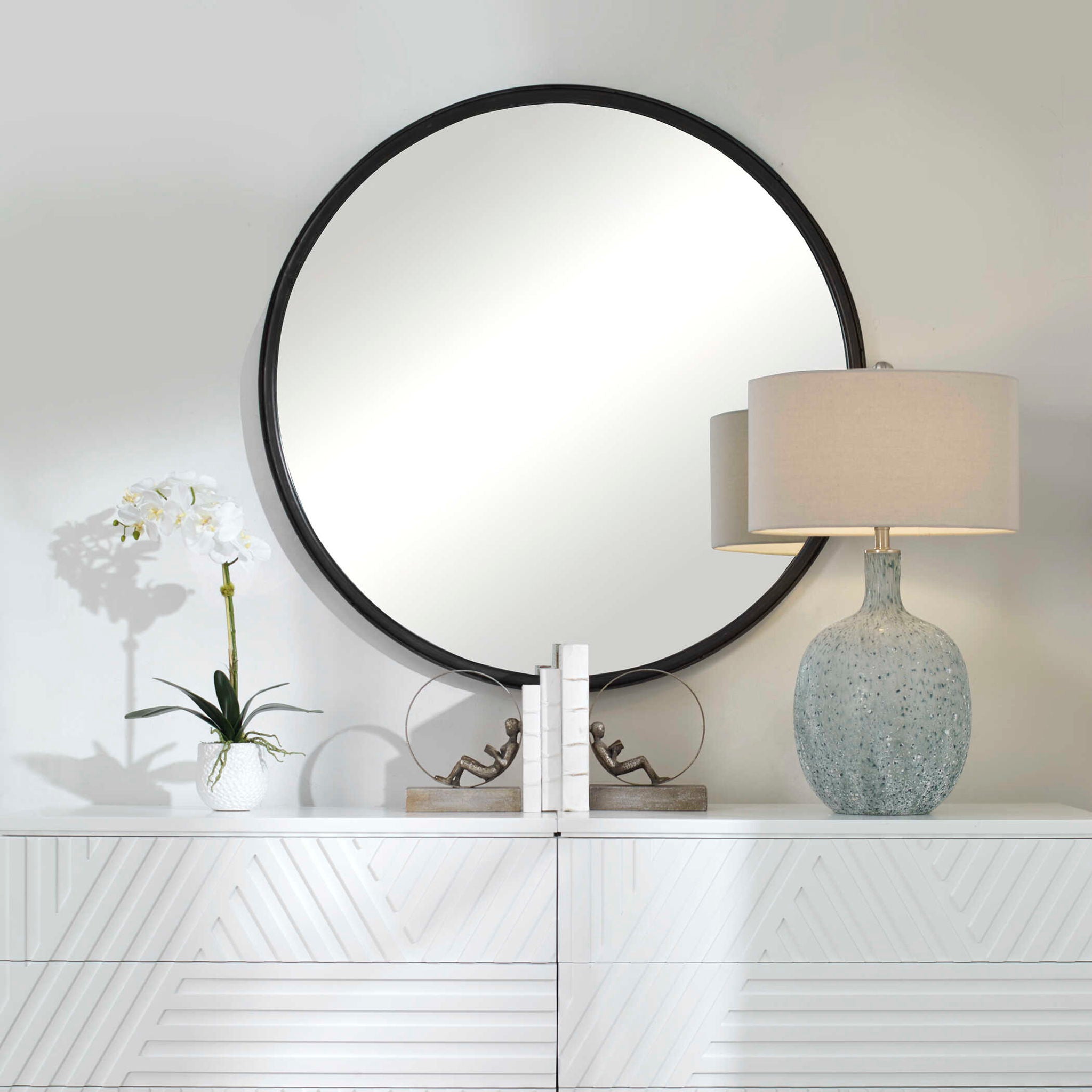 Dawsyn - Round Mirror - Black - Image 3