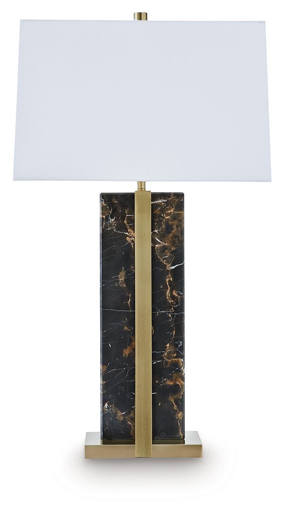 Neonish – Marble Table Lamp – Black / Gold Finish