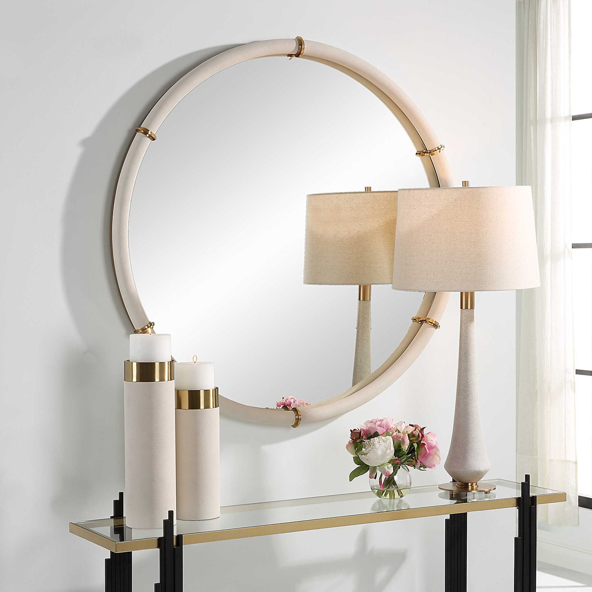 Cyprus - Round Mirror - White - Image 3