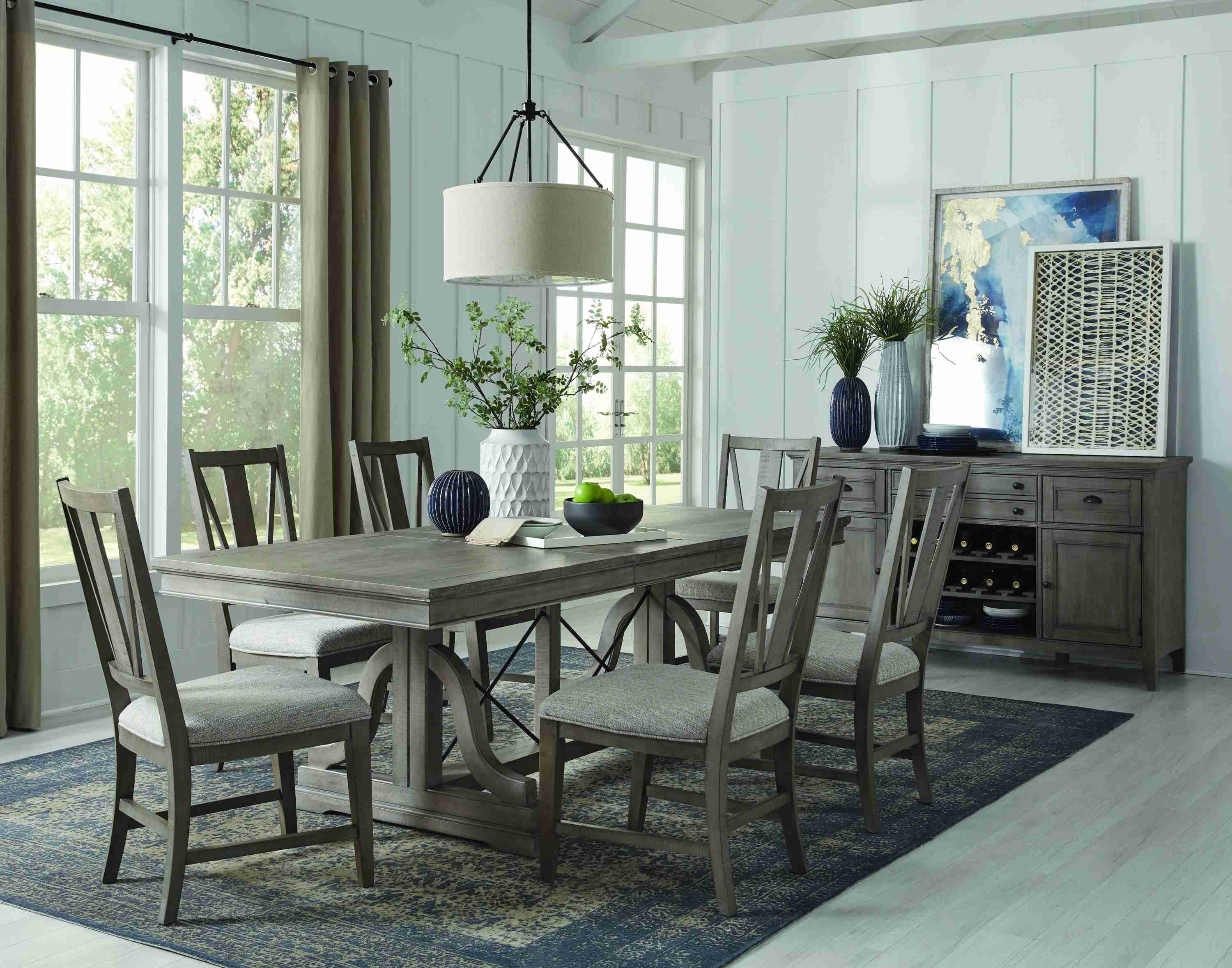 Paxton Place - Trestle Dining Table - Dovetail Gray - Image 3