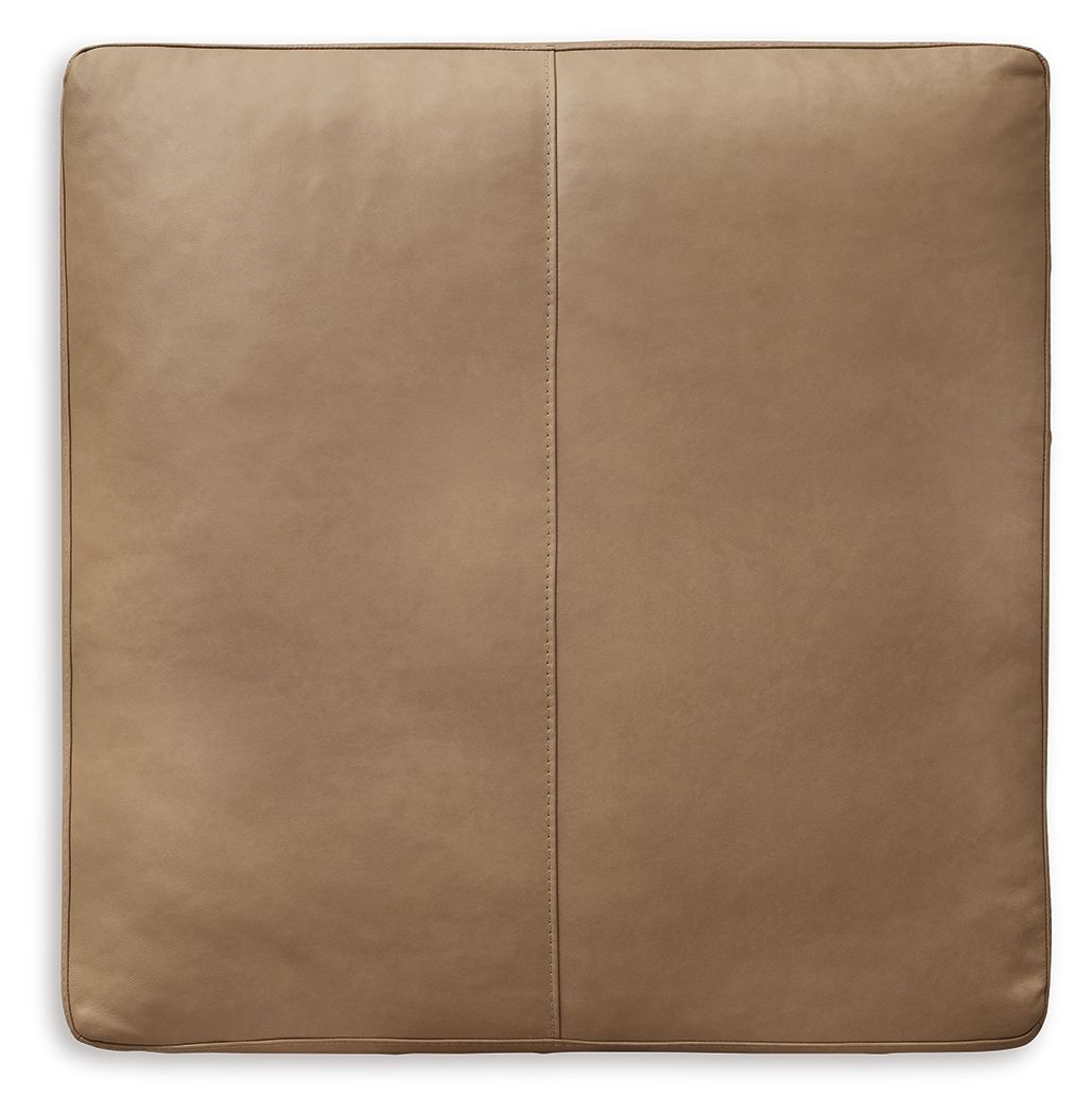 Bandon - Oversized Accent Ottoman - Leather Match - Toffee - Image 2
