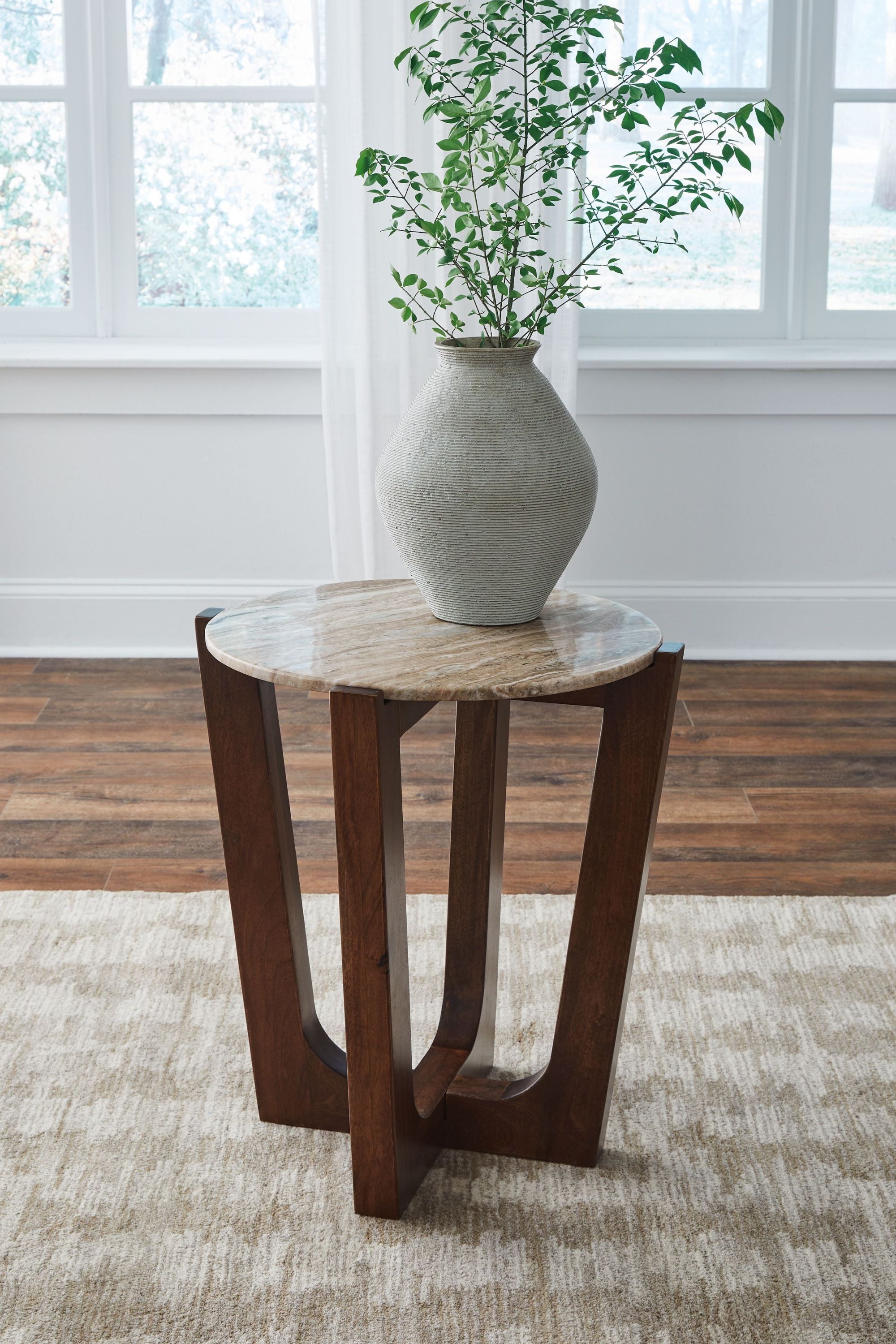 Tanidore - Round End Table - Warm Brown - Image 3
