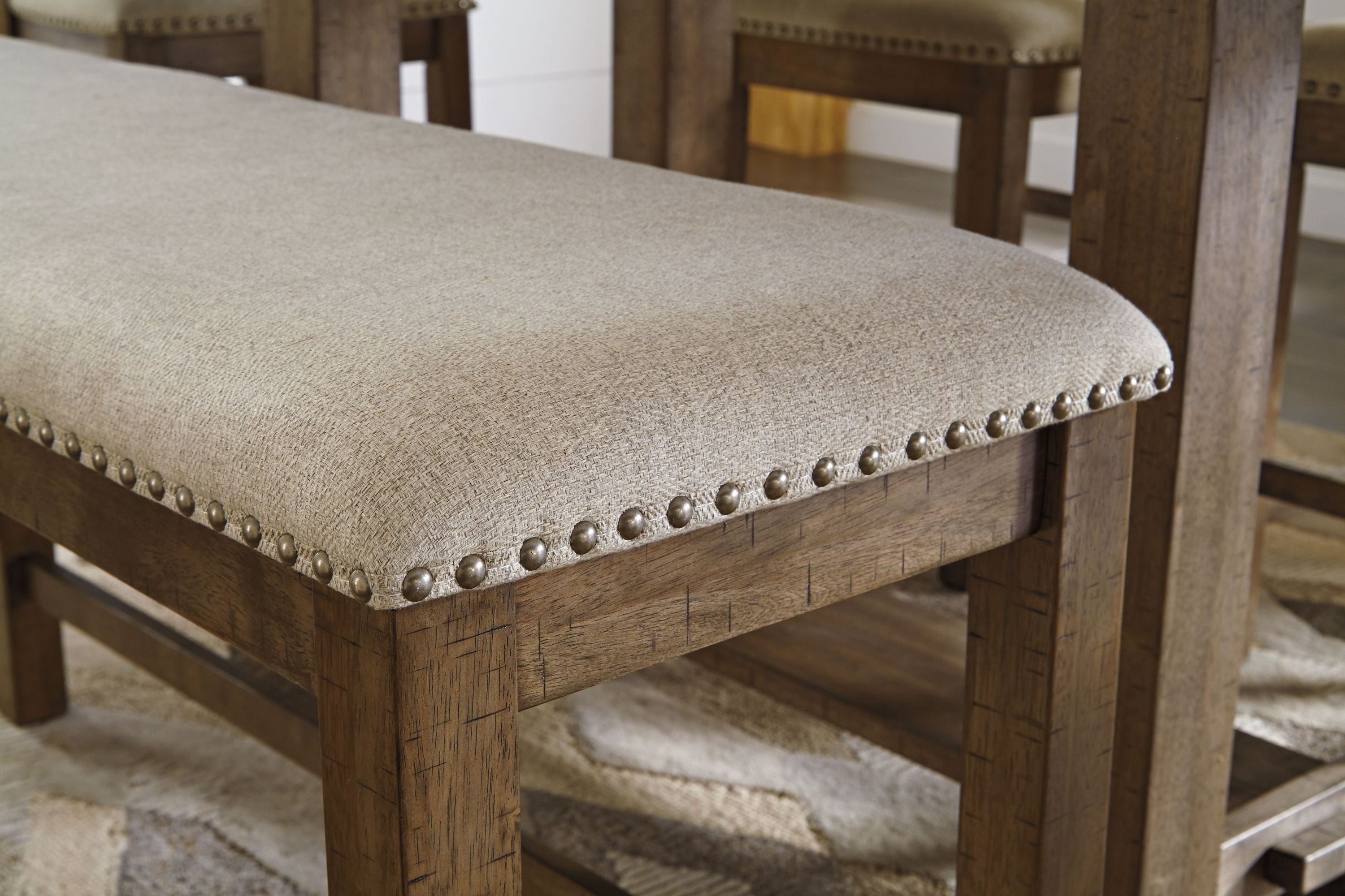 Moriville - Double UPH Bench  - Beige - Image 3