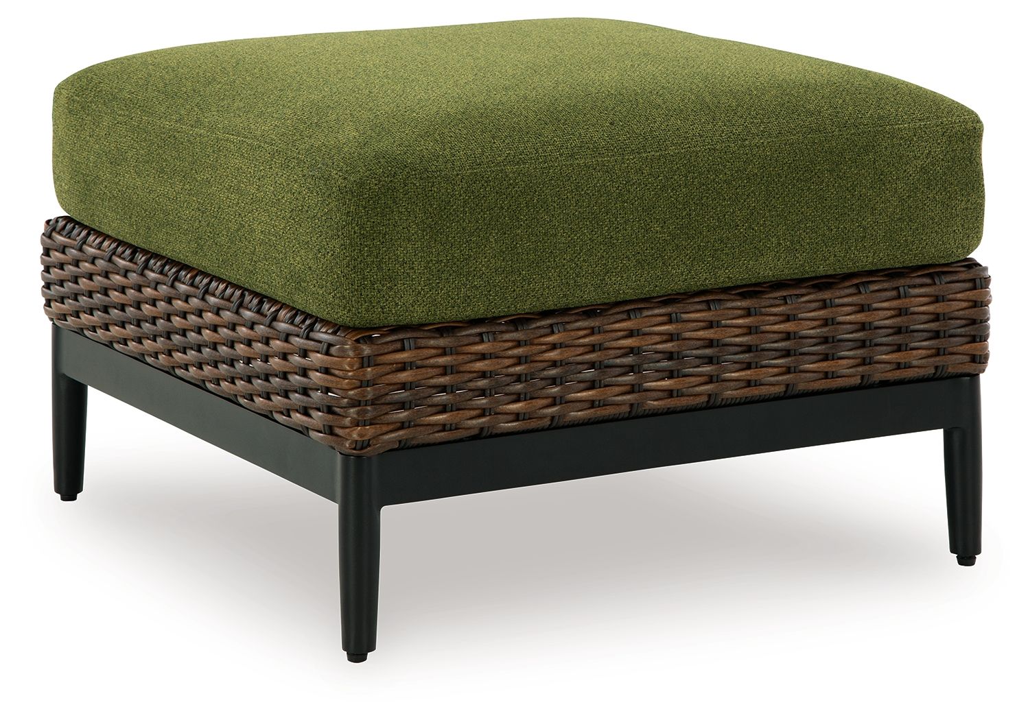 Horizon Hall – Ottoman With Cushion – Brown / Green