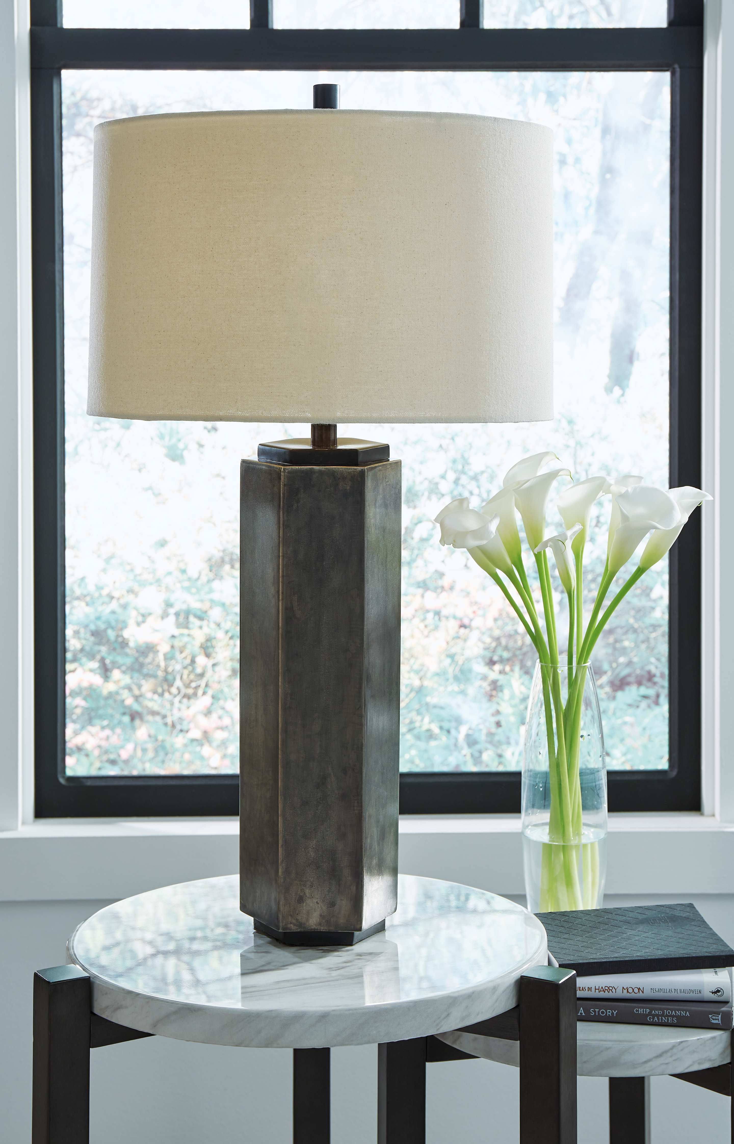 Dirkton - Metal Table Lamp  - Antique Pewter Finish - Image 3
