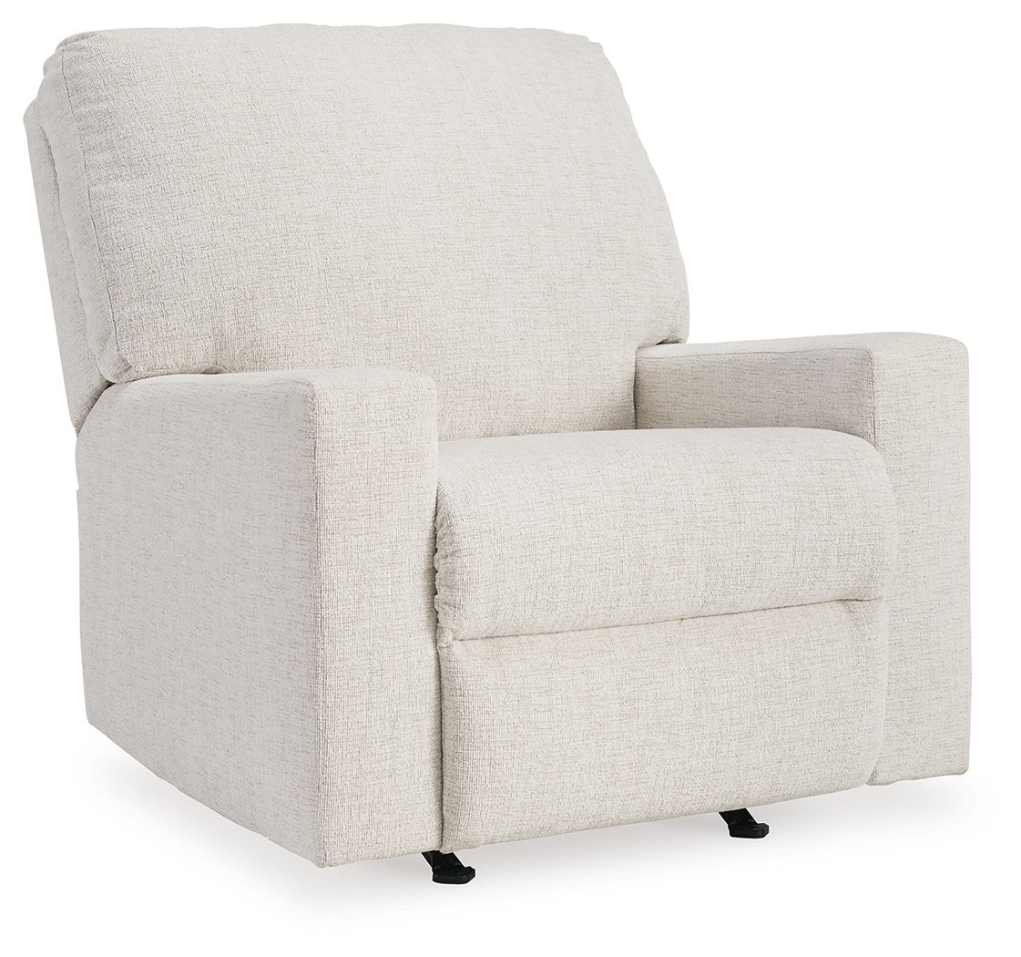 Rannis - Rocker Recliner - Fabric - Snow - Image 1