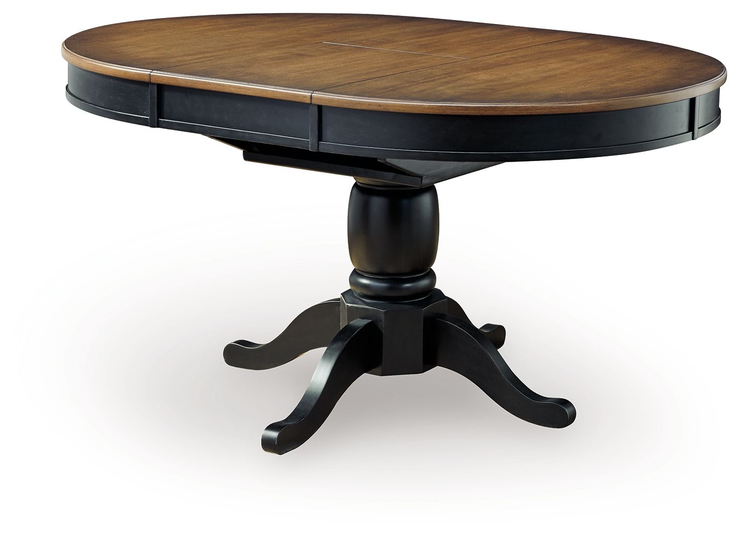 Clorazi – Oval Dining Room Butterfly Extension Table – Black / Brown