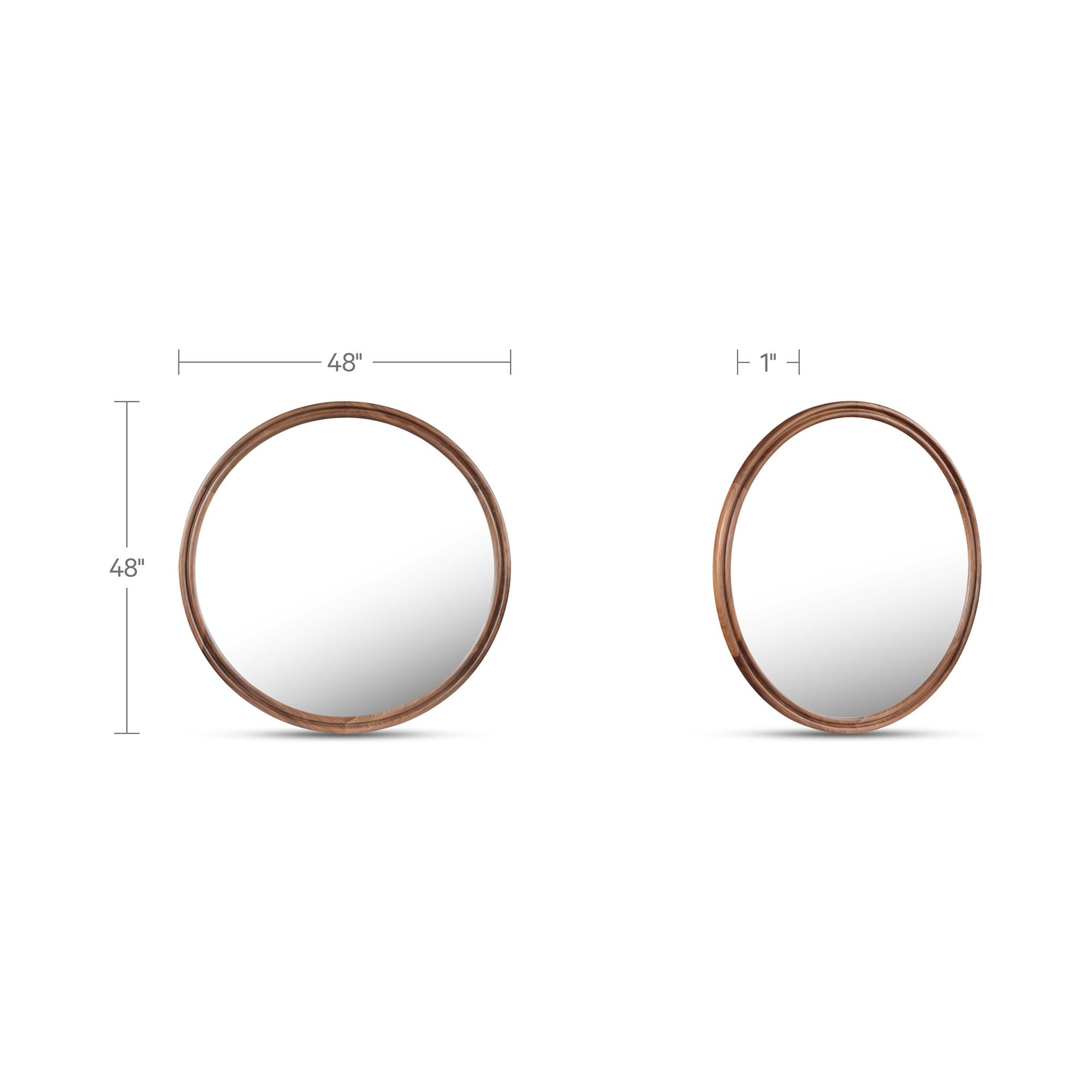 Alcott - Round Accent Mirror Large - Walnut - Image 2
