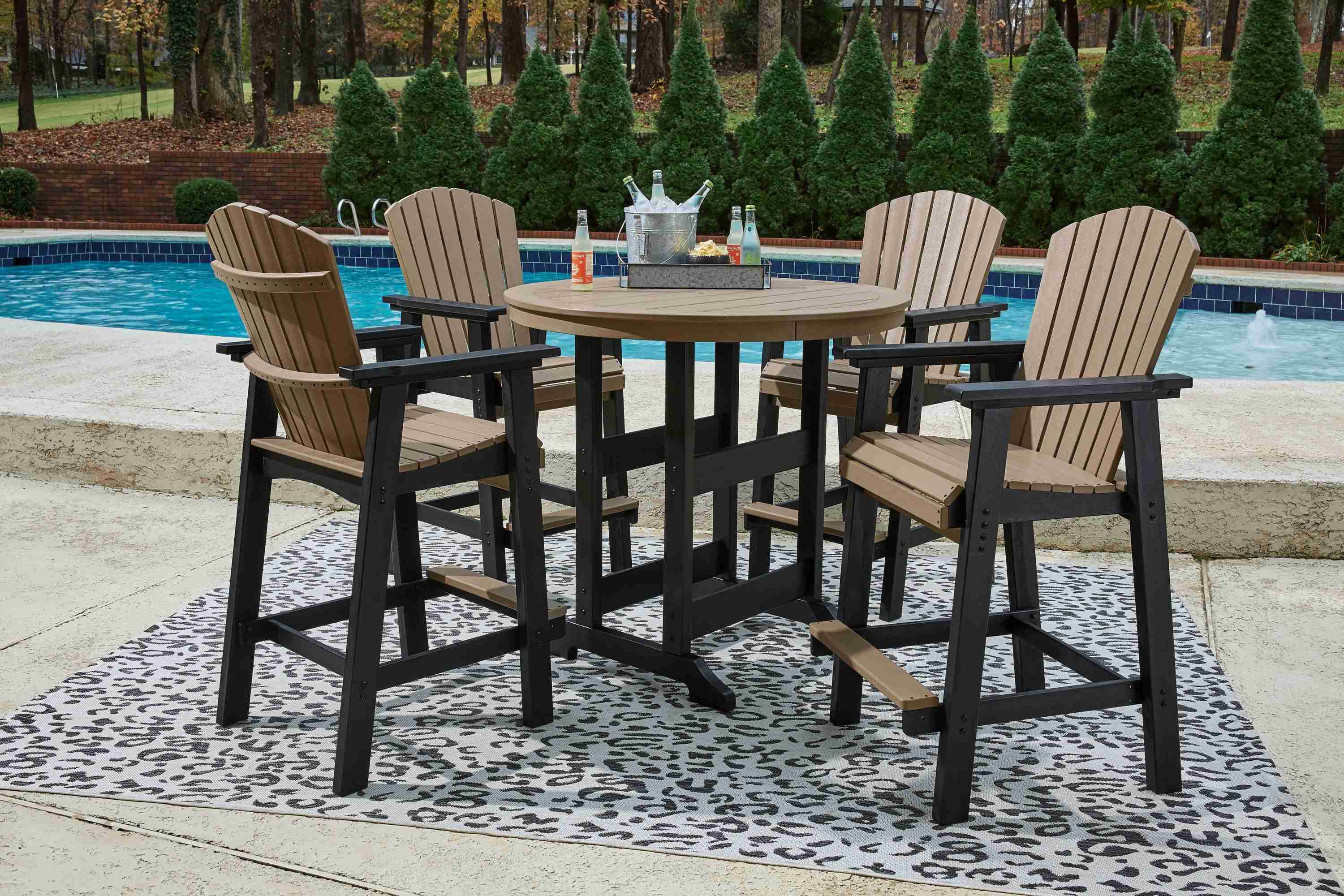 Fairen Trail – 5 Pc. – Dining Set with 4 Chairs – Black / Driftwood