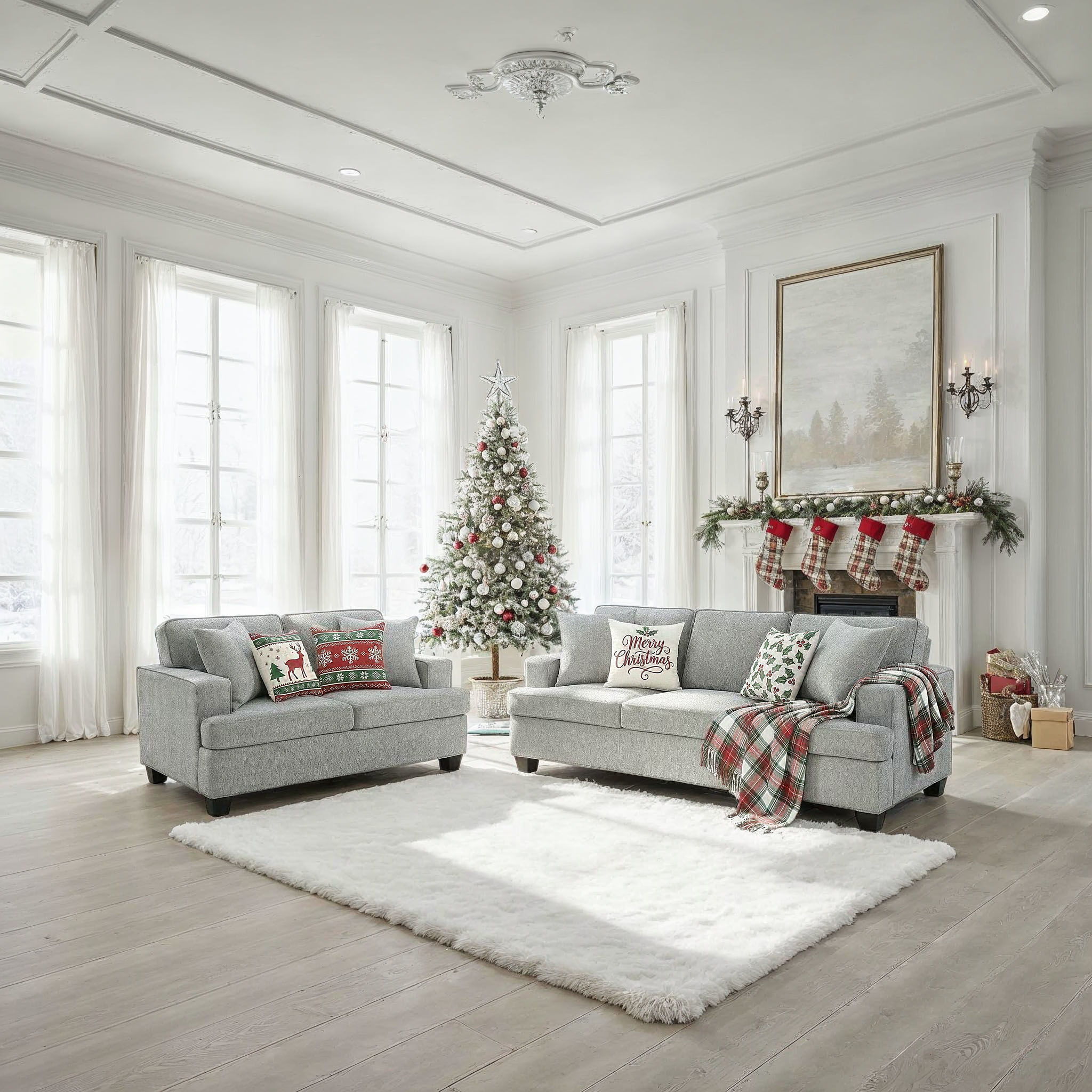 Baldwin - Loveseat With 2 Pillows - Dalton Graphite - Image 2