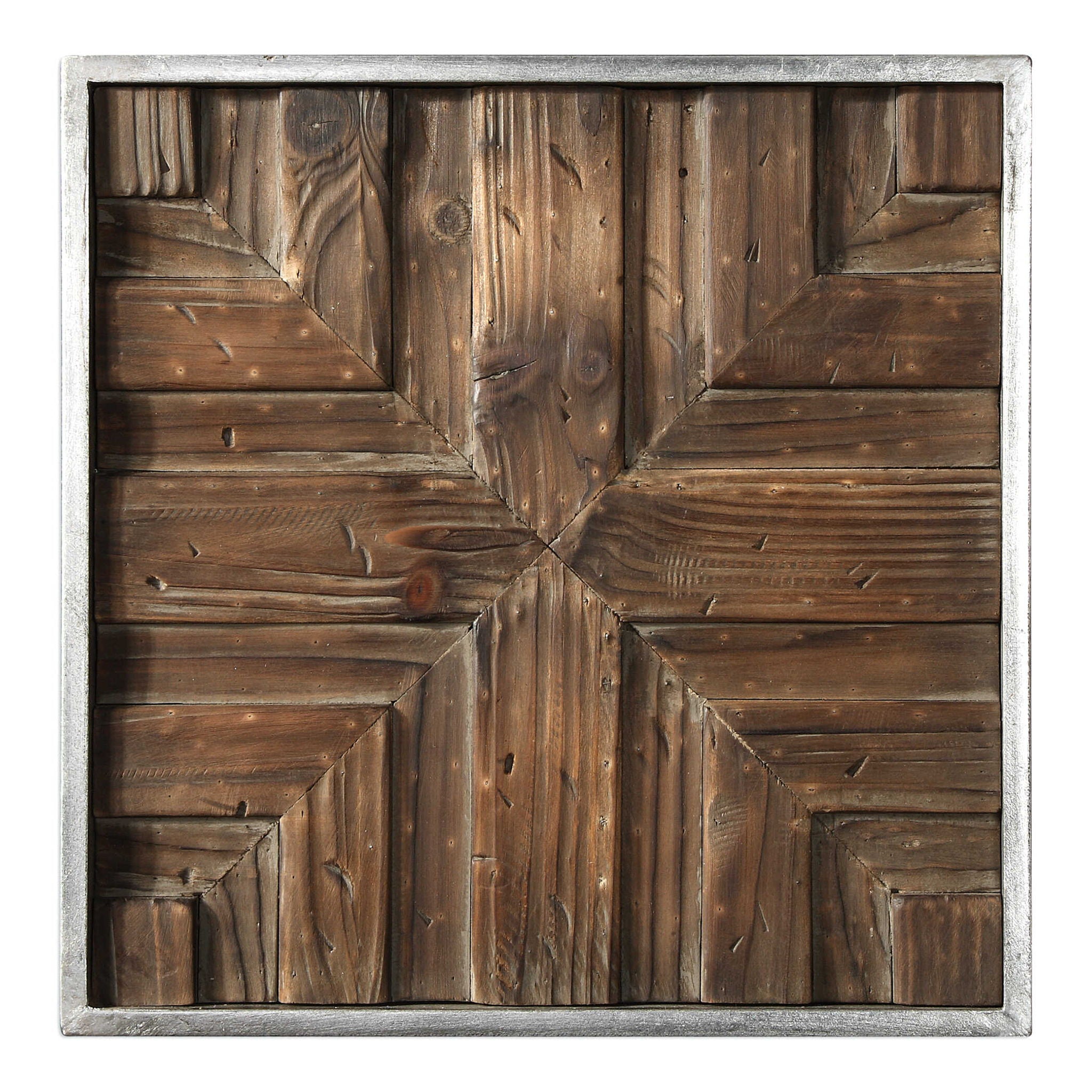 Bryndle - Rustic Wooden Squares (Set of 9) - Dark Brown - Image 3