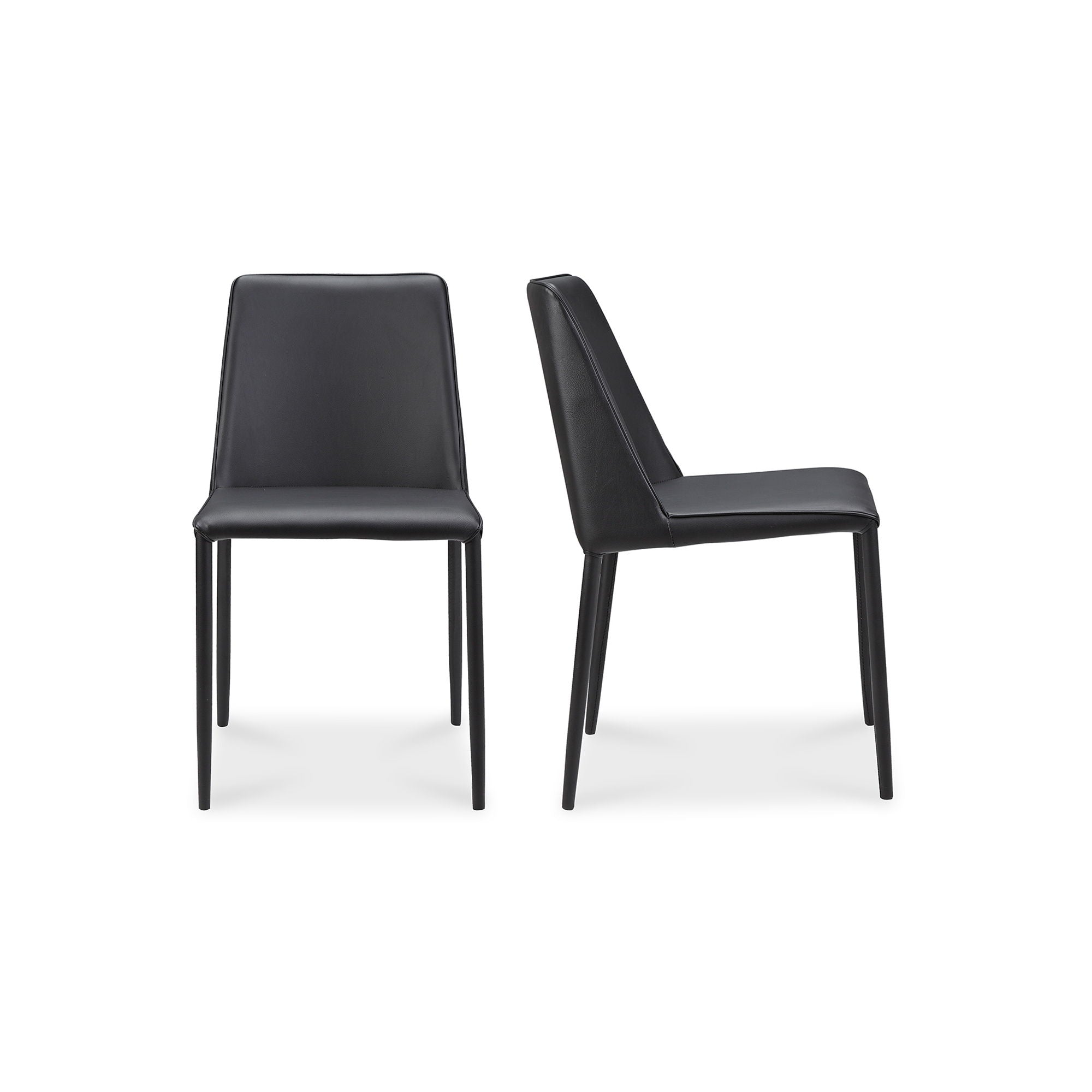 Nora - Vegan Leather Dining Chair (Set of 2) - Black - Image 1
