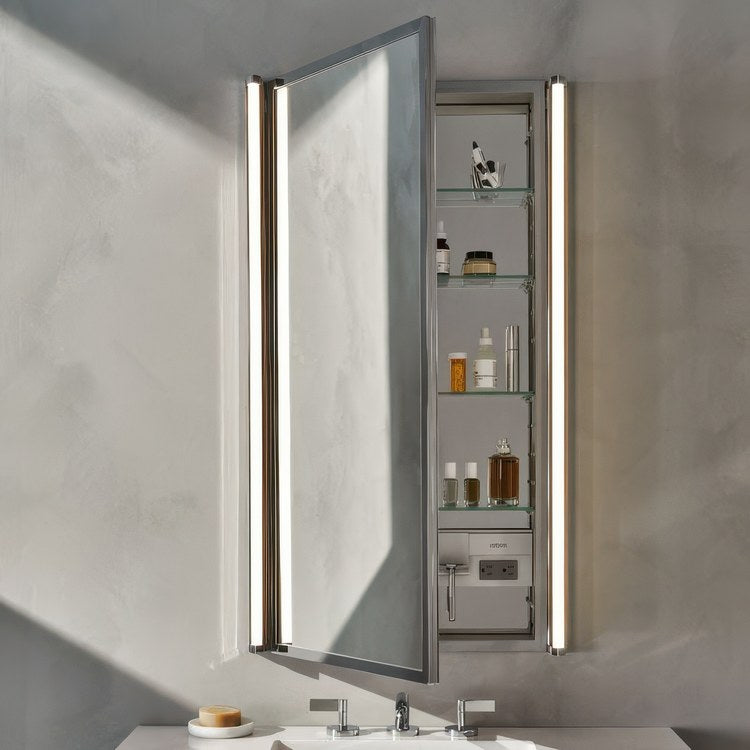 Medicine Cabinet Profiles 16 x 30 x 4 Inch 1 Doors Mirror Polished Nickel Right - Image 3
